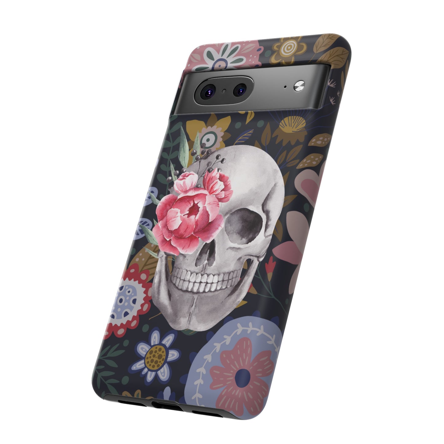 Floral Skull Wallpaper Phone Case | iPhone 15 Plus/ Pro, 14, 13, 12| Google Pixel 7, Pro, 5| Samsung Galaxy S23 All Major Phone Models