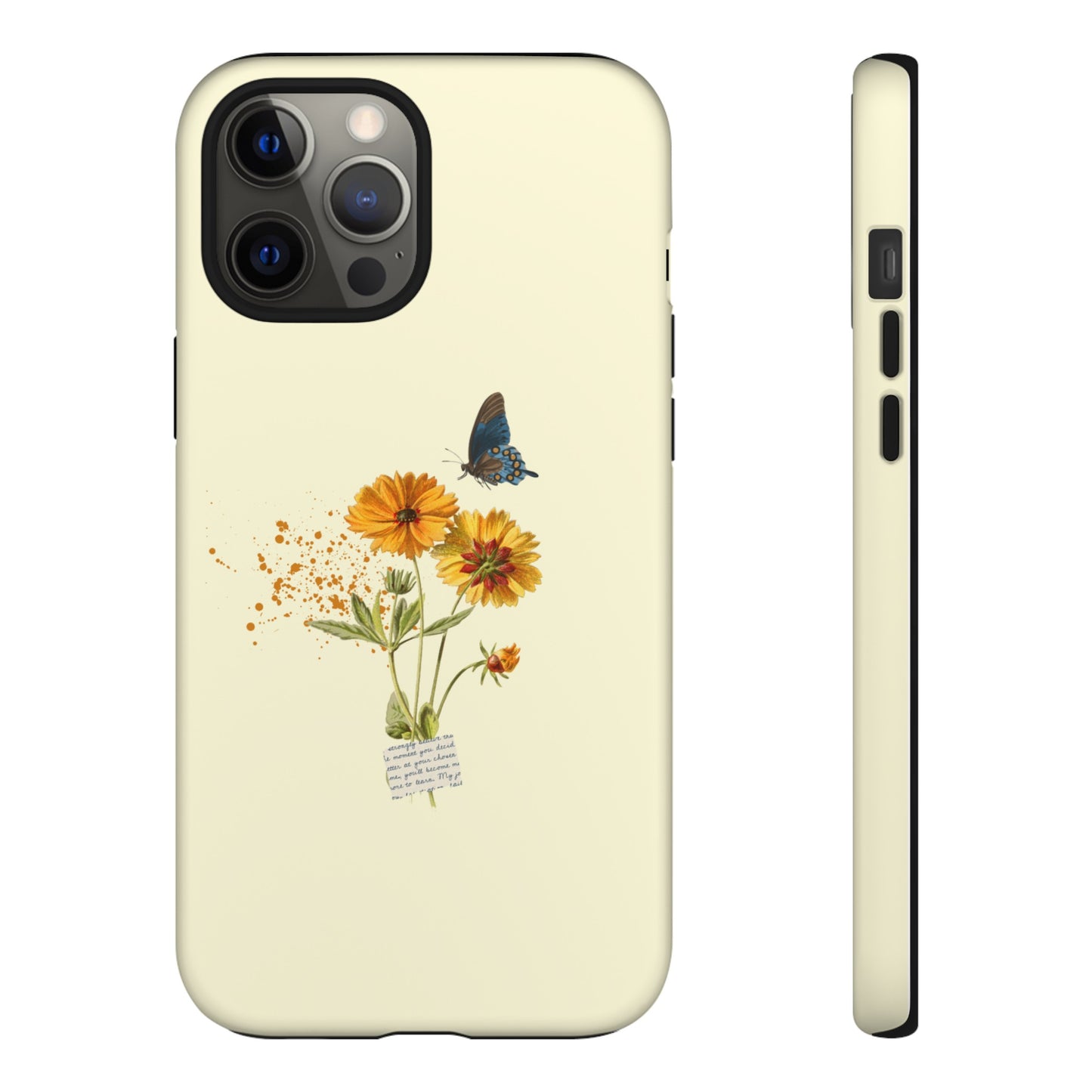 Butterfly Sunflowers Phone Case | iPhone 15 Plus/ Pro, 14, 13, 12| Google Pixel 7, Pro, 5| Samsung Galaxy S23 All Major Phone Models