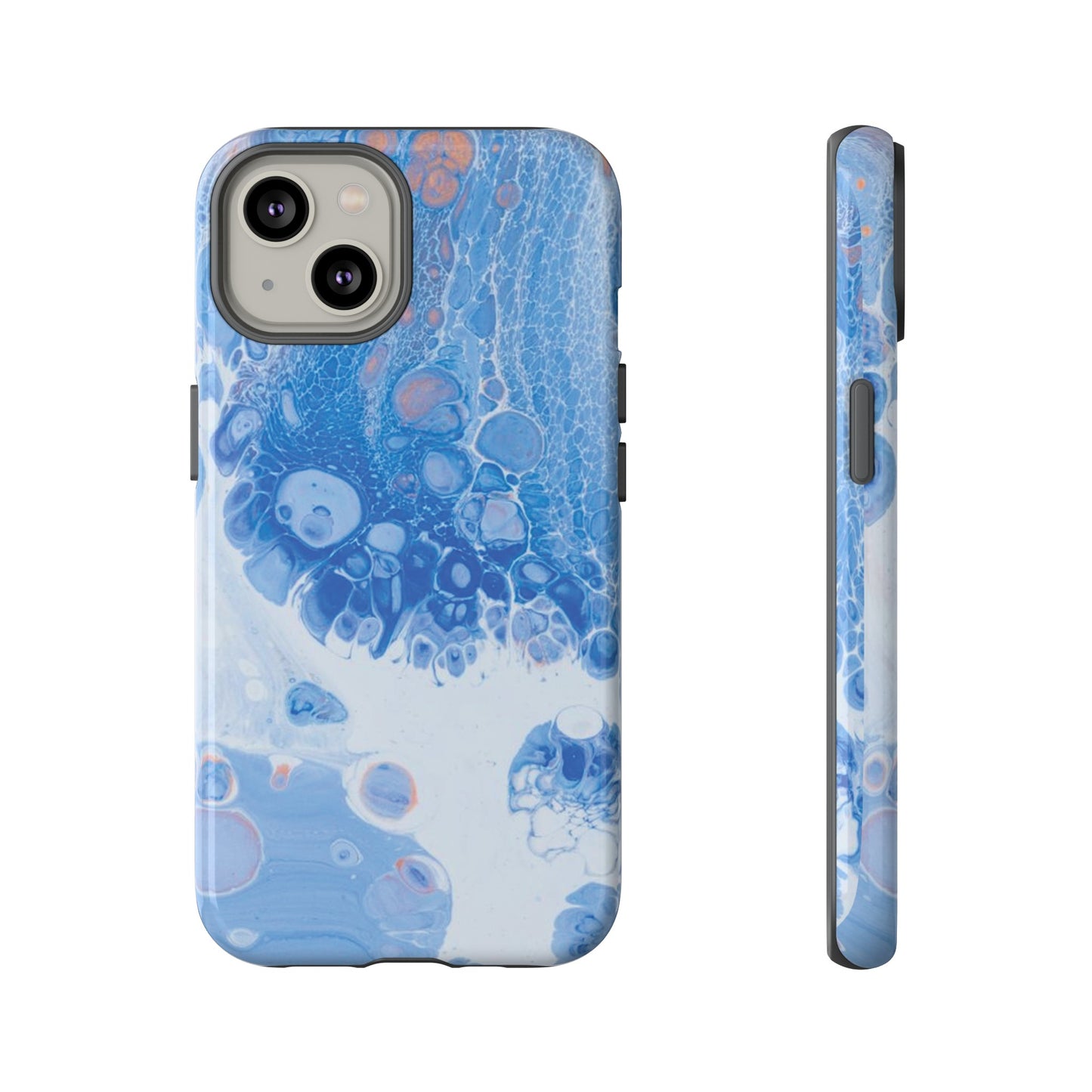 Blue and White Resin Inspired Phone Case |iPhone 15 Plus/ Pro, 14, 13, 12| Google Pixel 7, Pro, 5| Samsung Galaxy S23 All Major Phone Models