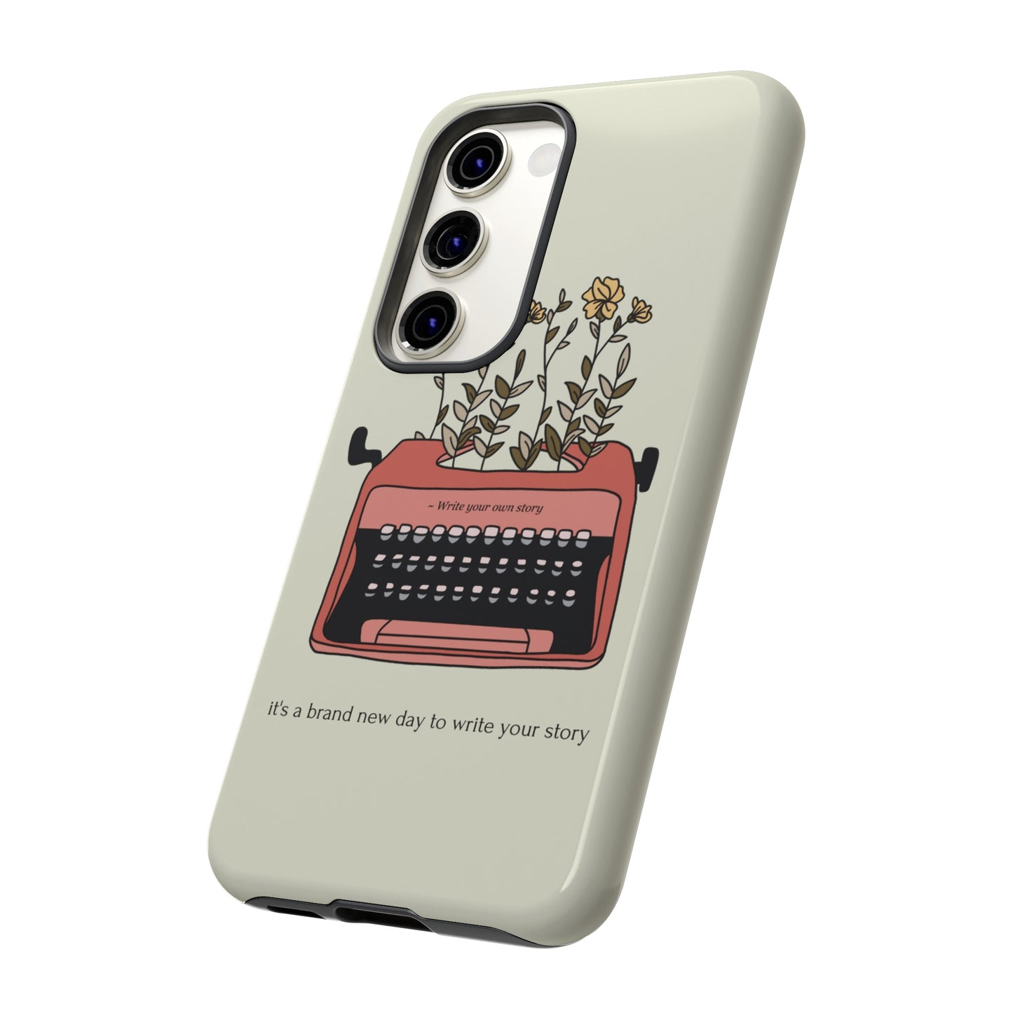 Flower Typewriter Phone Case | iPhone 15 Plus/ Pro, 14, 13, 12| Google Pixel 7, Pro, 5| Samsung Galaxy S23 All Major Phone Models