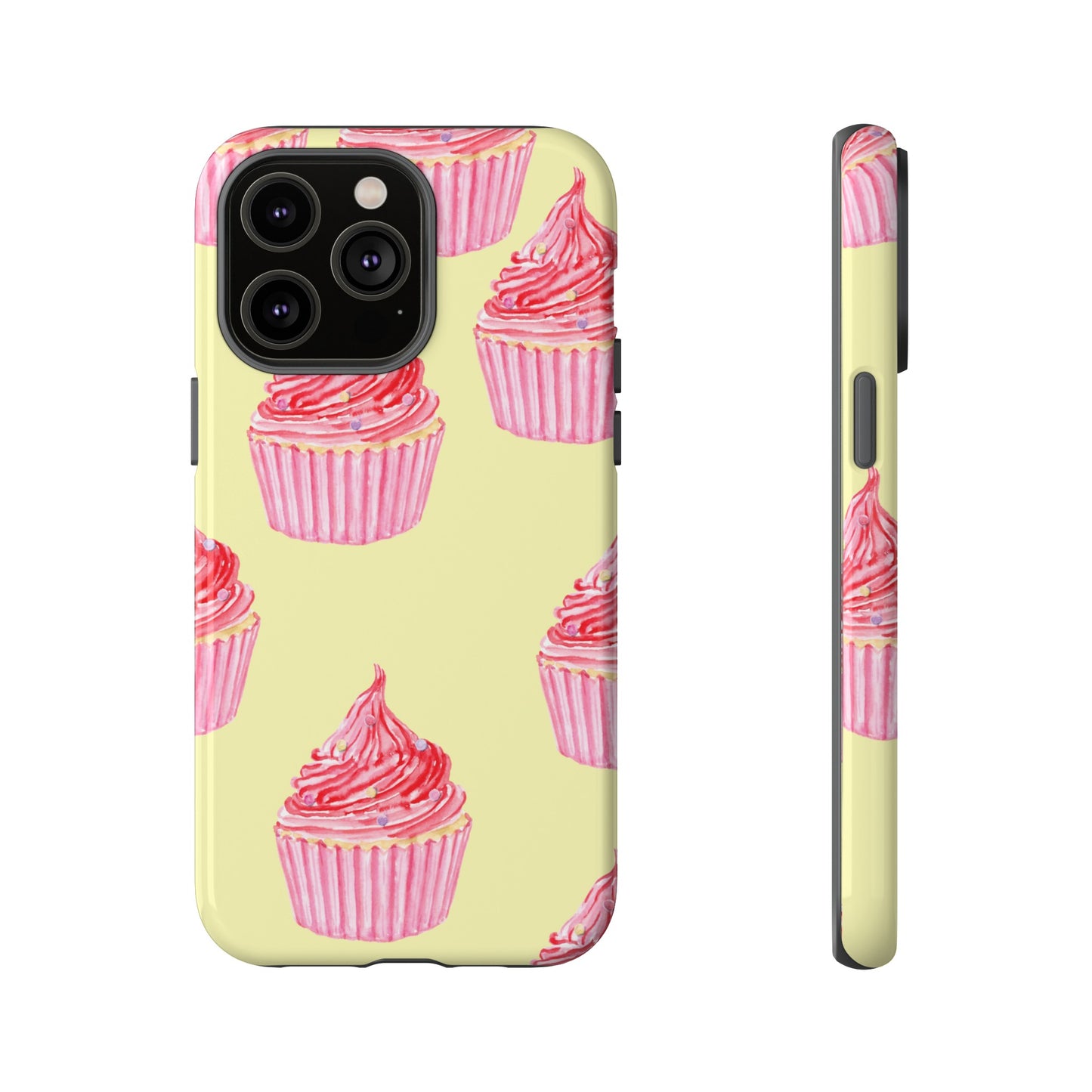 Pink Cupcake Wallpaper Phone Case | iPhone 15 Plus/ Pro, 14, 13, 12| Google Pixel 7, Pro, 5| Samsung Galaxy S23 All Major Phone Models