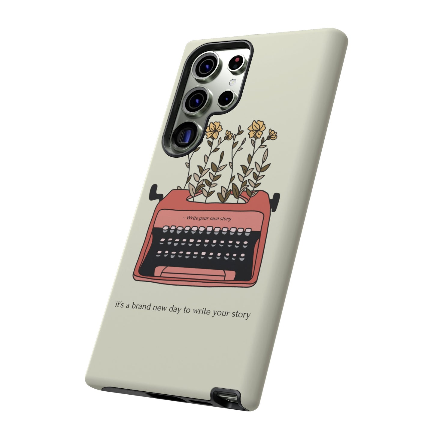 Flower Typewriter Phone Case | iPhone 15 Plus/ Pro, 14, 13, 12| Google Pixel 7, Pro, 5| Samsung Galaxy S23 All Major Phone Models