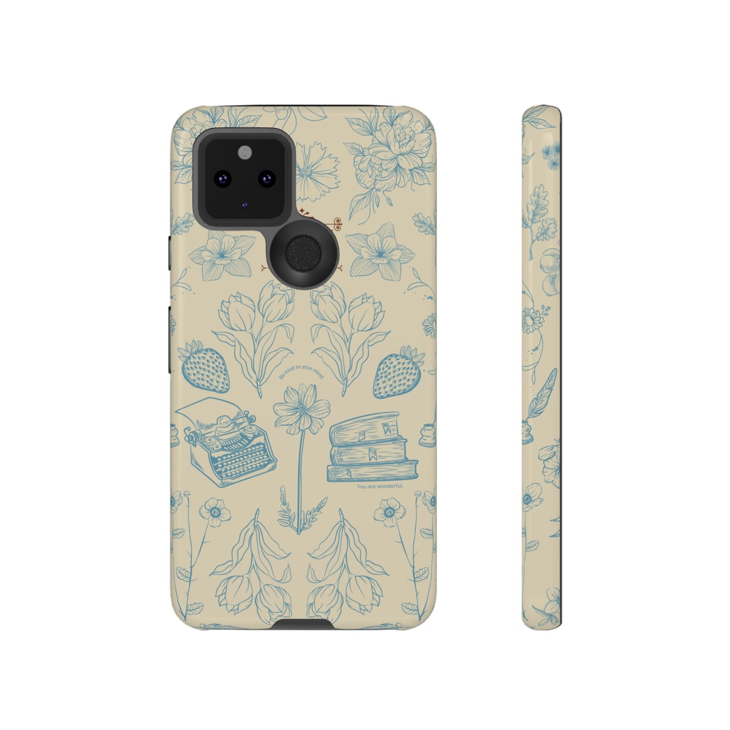 Typewriter Among The Flowers Phone Case | iPhone 15 Plus/ Pro, 14, 13, 12| Google Pixel 7, Pro, 5| Samsung Galaxy S23 All Major Phone Models