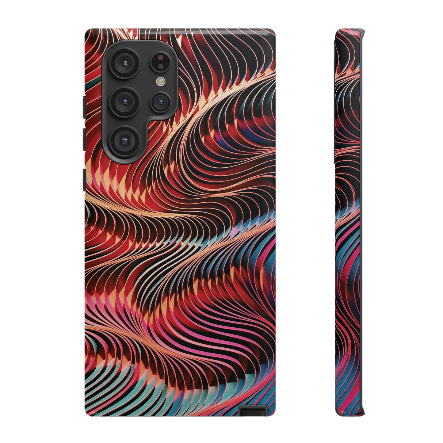 Wavy Crimson Abstract Wallpaper Phone Case|iPhone 15 Plus/ Pro, 14, 13, 12|Google Pixel 7, Pro, 5| Samsung Galaxy S23 All Major Phone Models