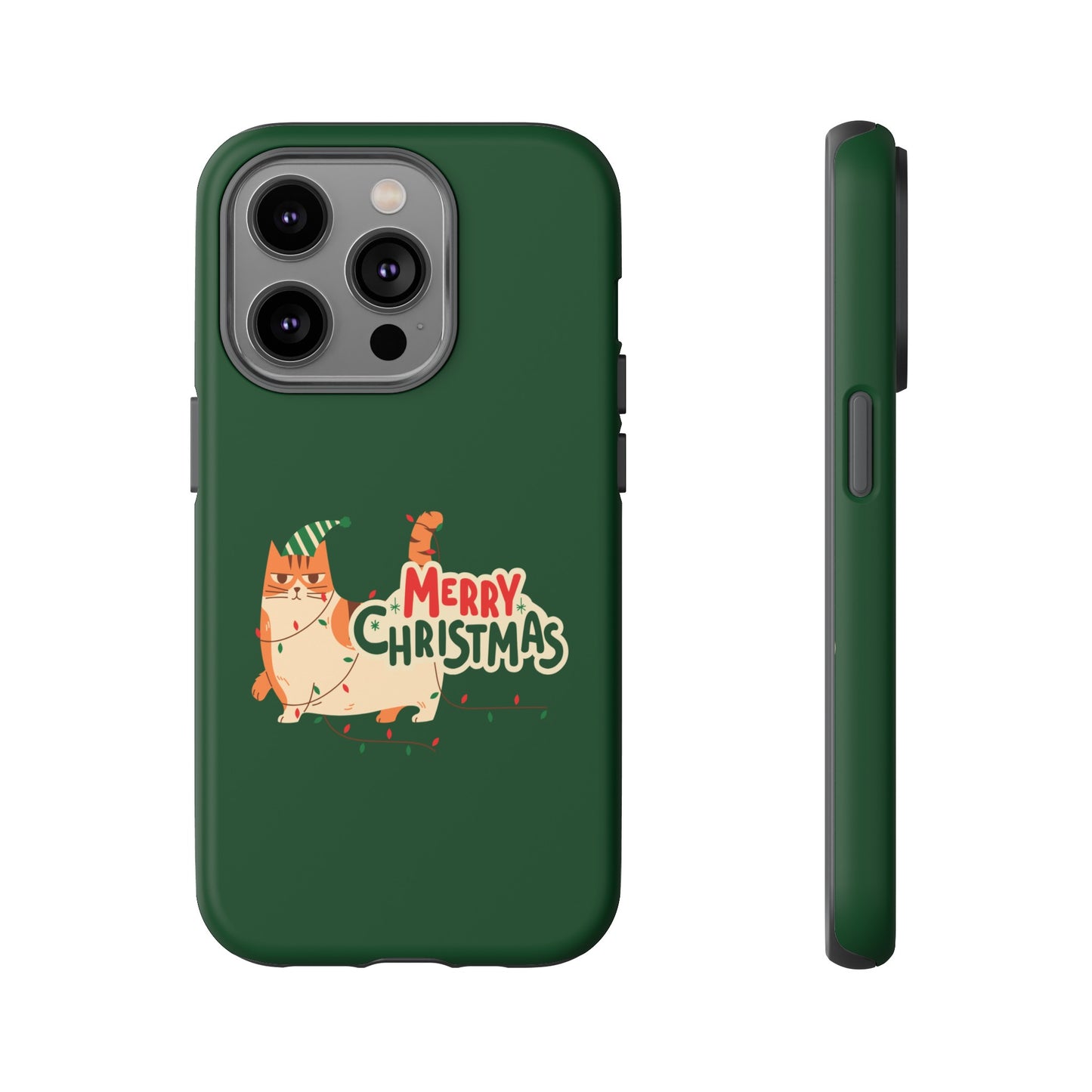 Cat Merry Christmas Phone Case | iPhone 15 Plus/ Pro, 14, 13, 12| Google Pixel 7, Pro, 5| Samsung Galaxy S23 All Major Phone Models