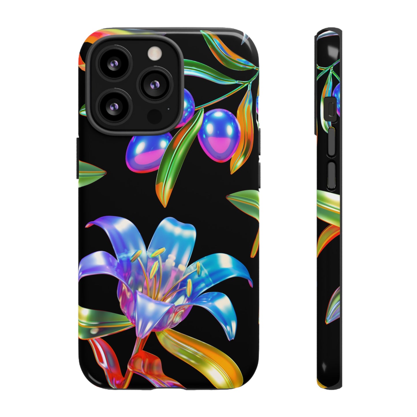 Metallic Flowers Phone Case | iPhone 15 Plus/ Pro, 14, 13, 12| Google Pixel 7, Pro, 5| Samsung Galaxy S23 All Major Phone Models