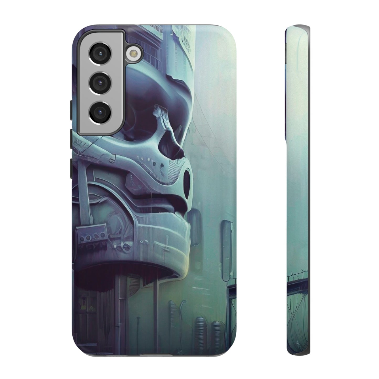 Sci-Fi Skull Wallpaper Phone Case | iPhone 15 Plus/ Pro, 14, 13, 12| Google Pixel 7, Pro, 5| Samsung Galaxy S23 All Major Phone Models