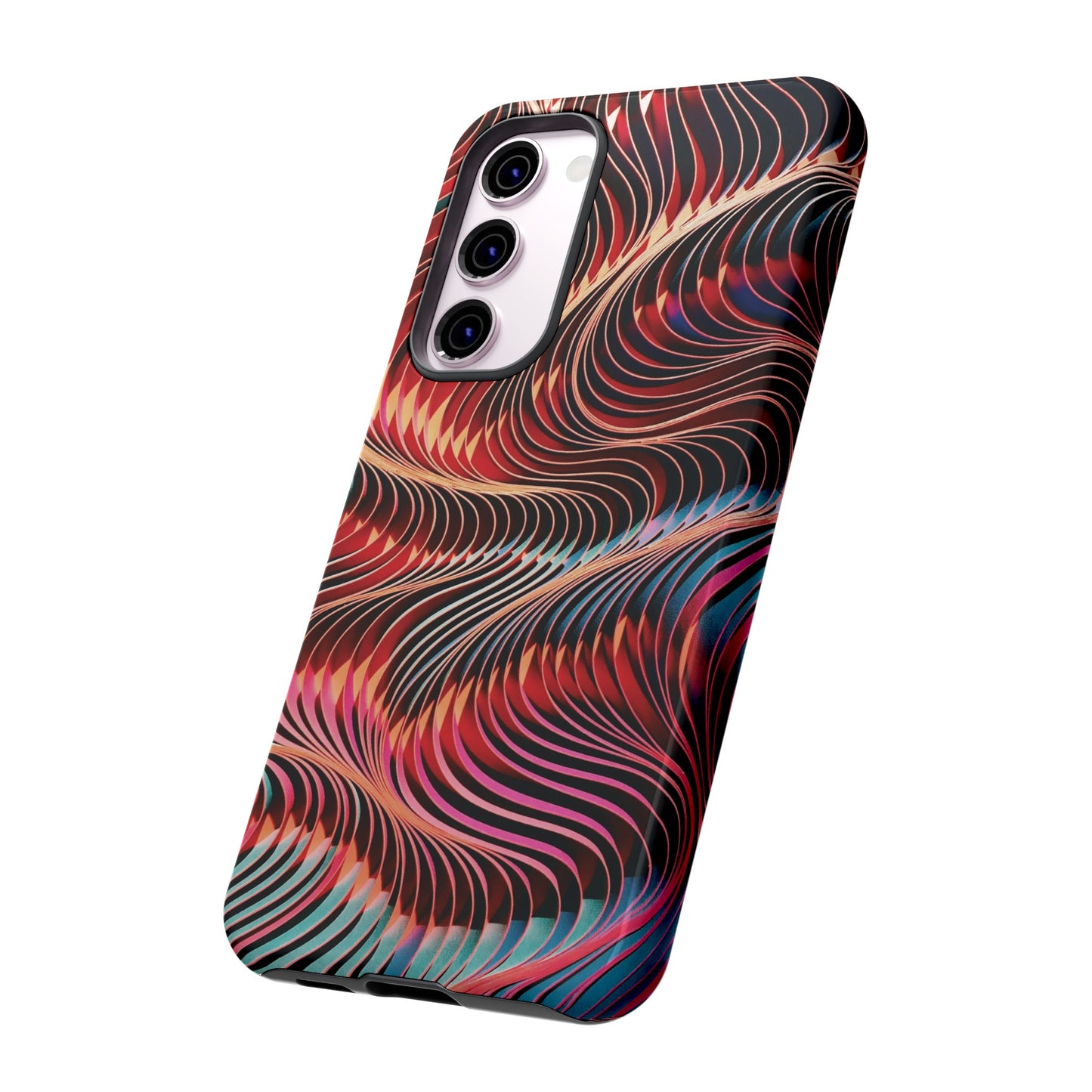 Wavy Crimson Abstract Wallpaper Phone Case|iPhone 15 Plus/ Pro, 14, 13, 12|Google Pixel 7, Pro, 5| Samsung Galaxy S23 All Major Phone Models