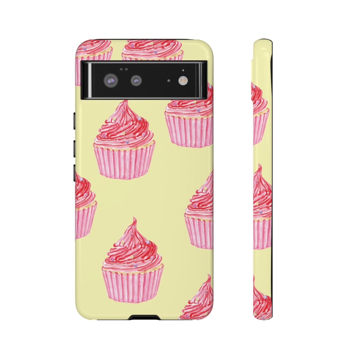 Pink Cupcake Wallpaper Phone Case | iPhone 15 Plus/ Pro, 14, 13, 12| Google Pixel 7, Pro, 5| Samsung Galaxy S23 All Major Phone Models