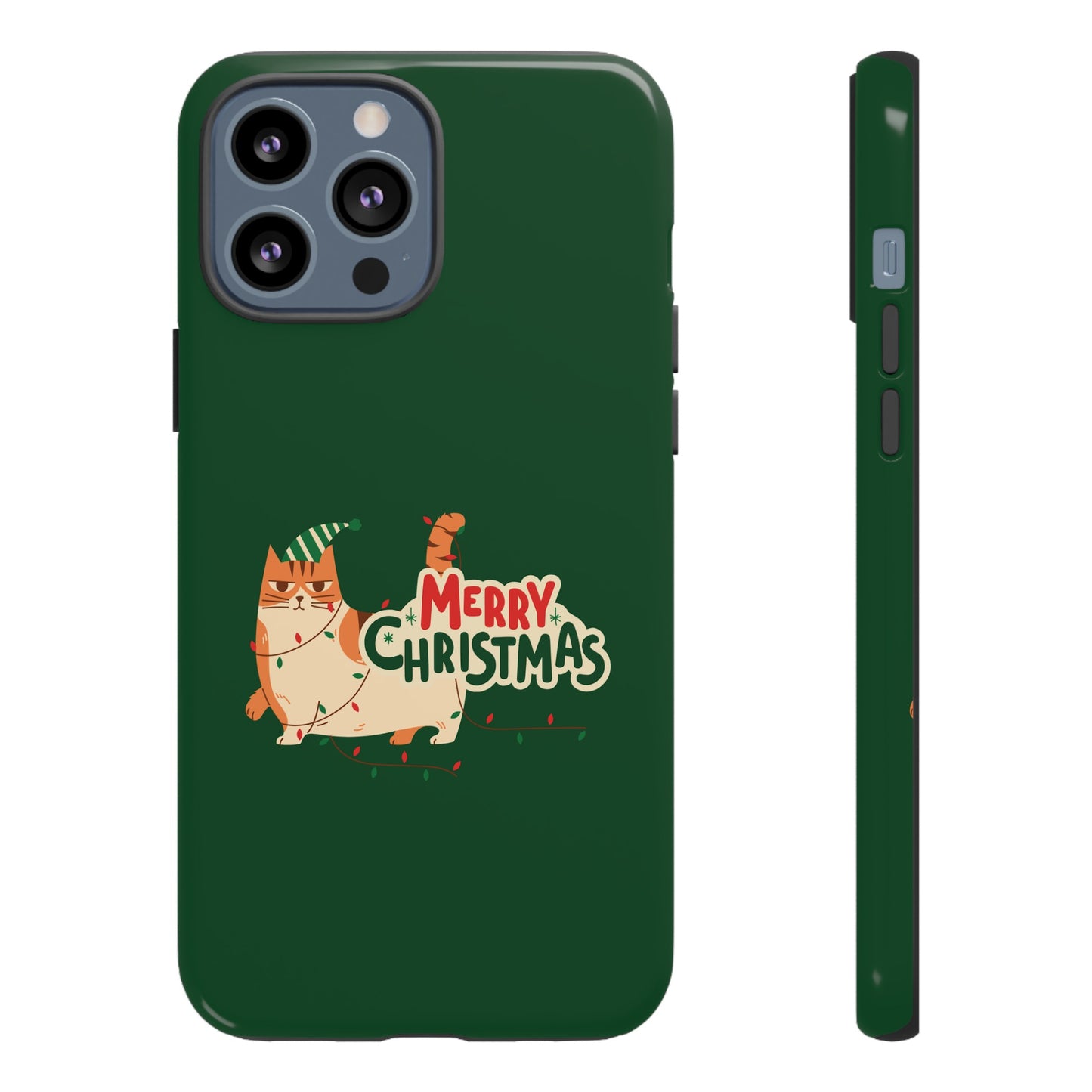 Cat Merry Christmas Phone Case | iPhone 15 Plus/ Pro, 14, 13, 12| Google Pixel 7, Pro, 5| Samsung Galaxy S23 All Major Phone Models