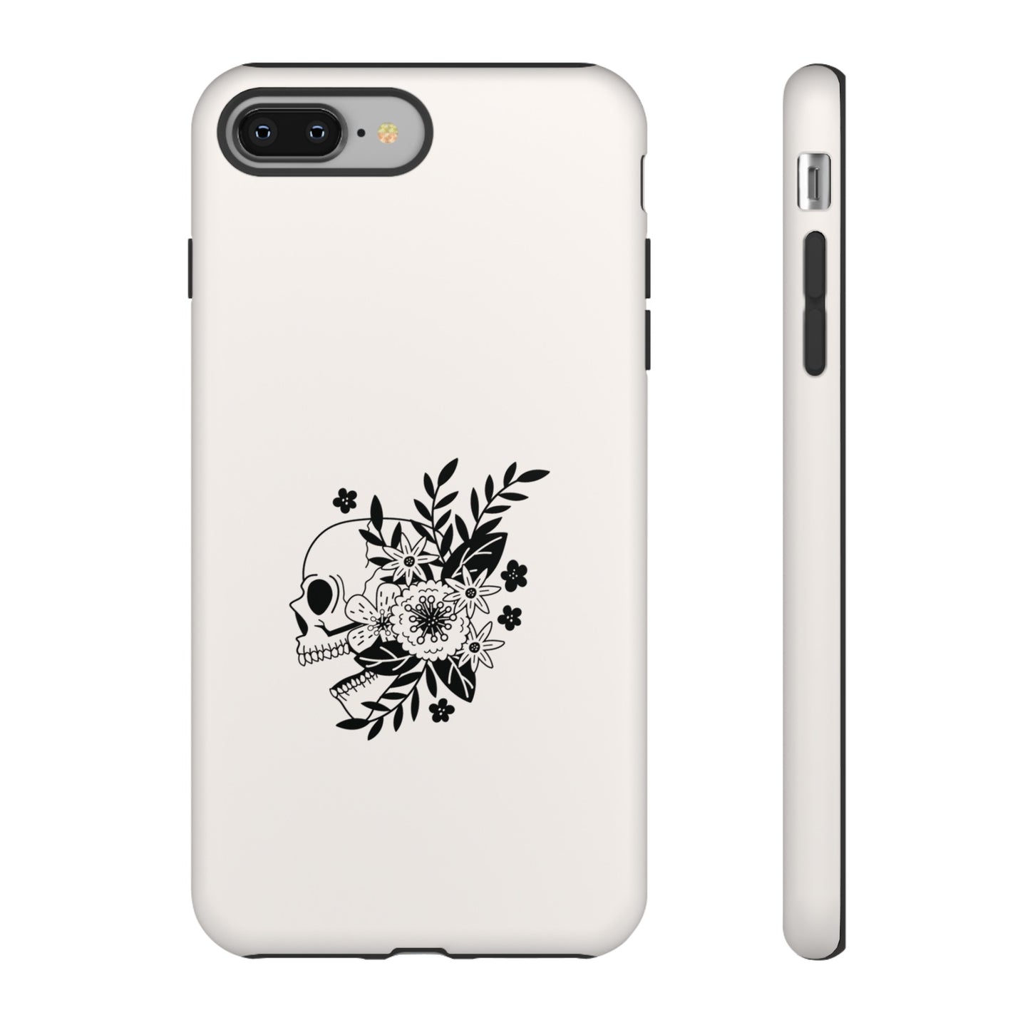 Skull with Flowers Wallpaper Phone Case | iPhone 15 Plus/ Pro, 14, 13, 12| Google Pixel 7, Pro, 5| Samsung Galaxy S23 All Major Phone Models