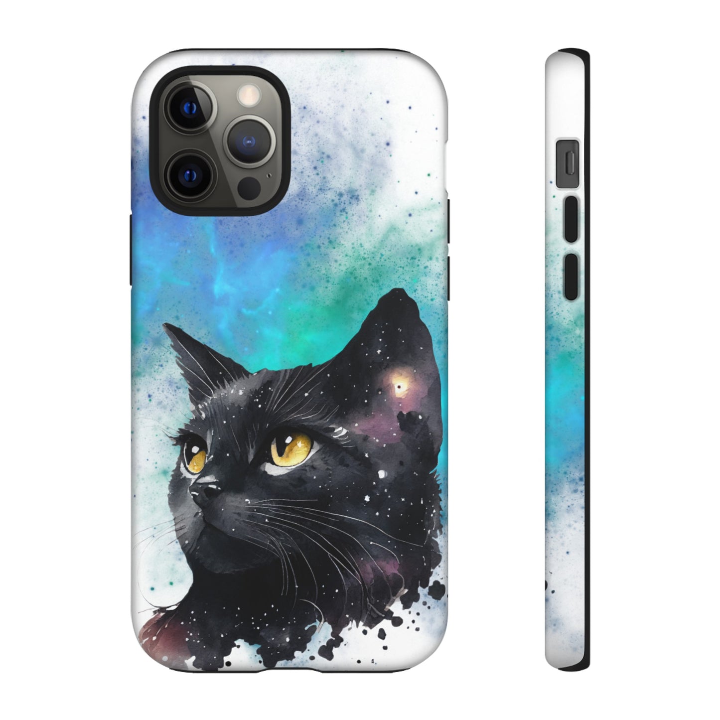 Cosmic Black Cat Phone Case | iPhone 15 Plus/ Pro, 14, 13, 12| Google Pixel 7, Pro, 5| Samsung Galaxy S23 All Major Phone Models