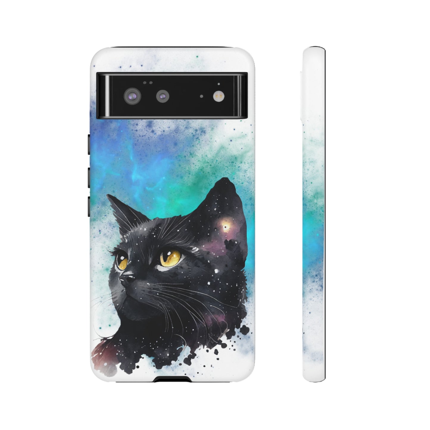 Cosmic Black Cat Phone Case | iPhone 15 Plus/ Pro, 14, 13, 12| Google Pixel 7, Pro, 5| Samsung Galaxy S23 All Major Phone Models