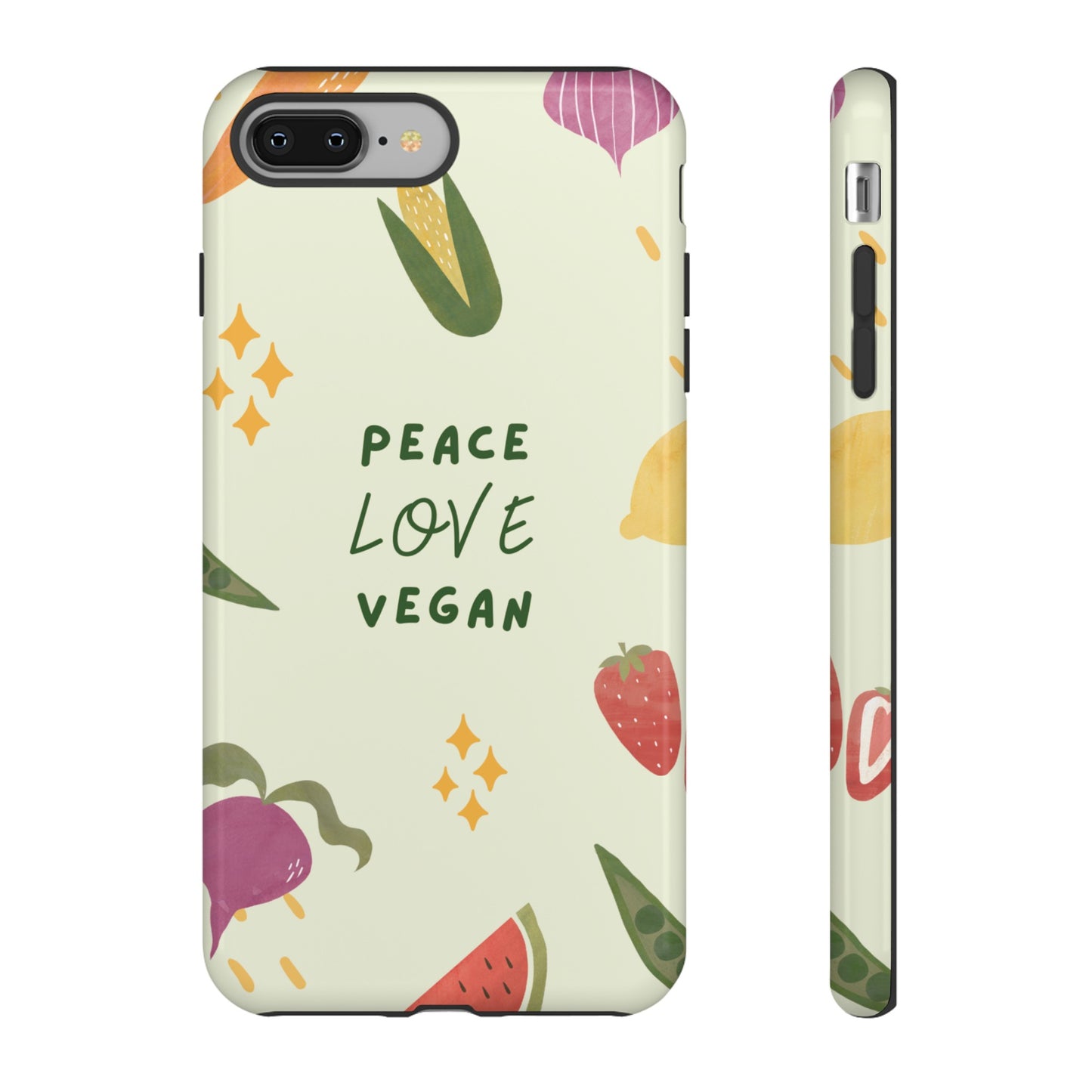 Peace Love Vegan Wallpaper Phone Case | iPhone 15 Plus/ Pro, 14, 13, 12| Google Pixel 7, Pro, 5| Samsung Galaxy S23 All Major Phone Models