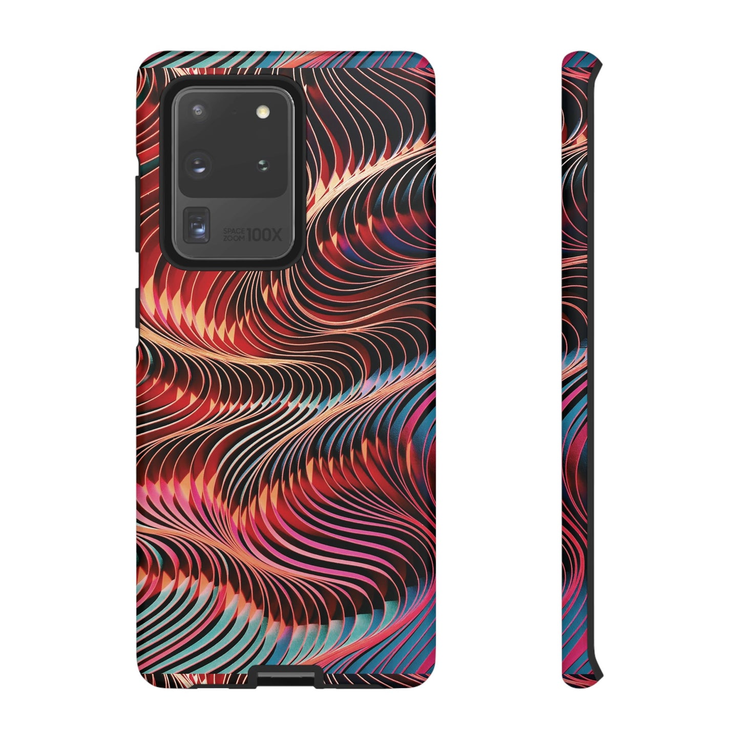 Wavy Crimson Abstract Wallpaper Phone Case|iPhone 15 Plus/ Pro, 14, 13, 12|Google Pixel 7, Pro, 5| Samsung Galaxy S23 All Major Phone Models