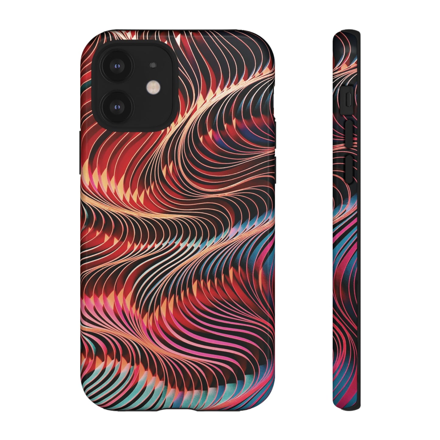 Wavy Crimson Abstract Wallpaper Phone Case|iPhone 15 Plus/ Pro, 14, 13, 12|Google Pixel 7, Pro, 5| Samsung Galaxy S23 All Major Phone Models