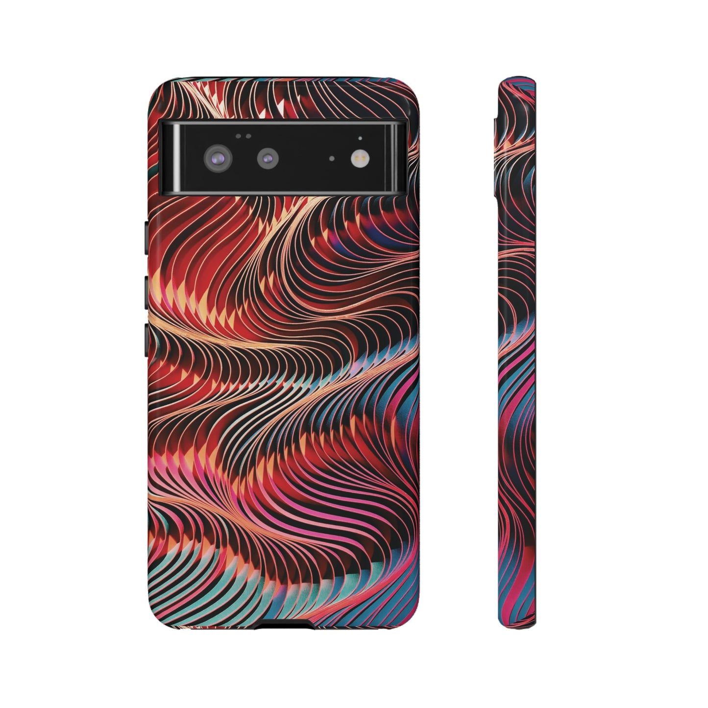 Wavy Crimson Abstract Wallpaper Phone Case|iPhone 15 Plus/ Pro, 14, 13, 12|Google Pixel 7, Pro, 5| Samsung Galaxy S23 All Major Phone Models