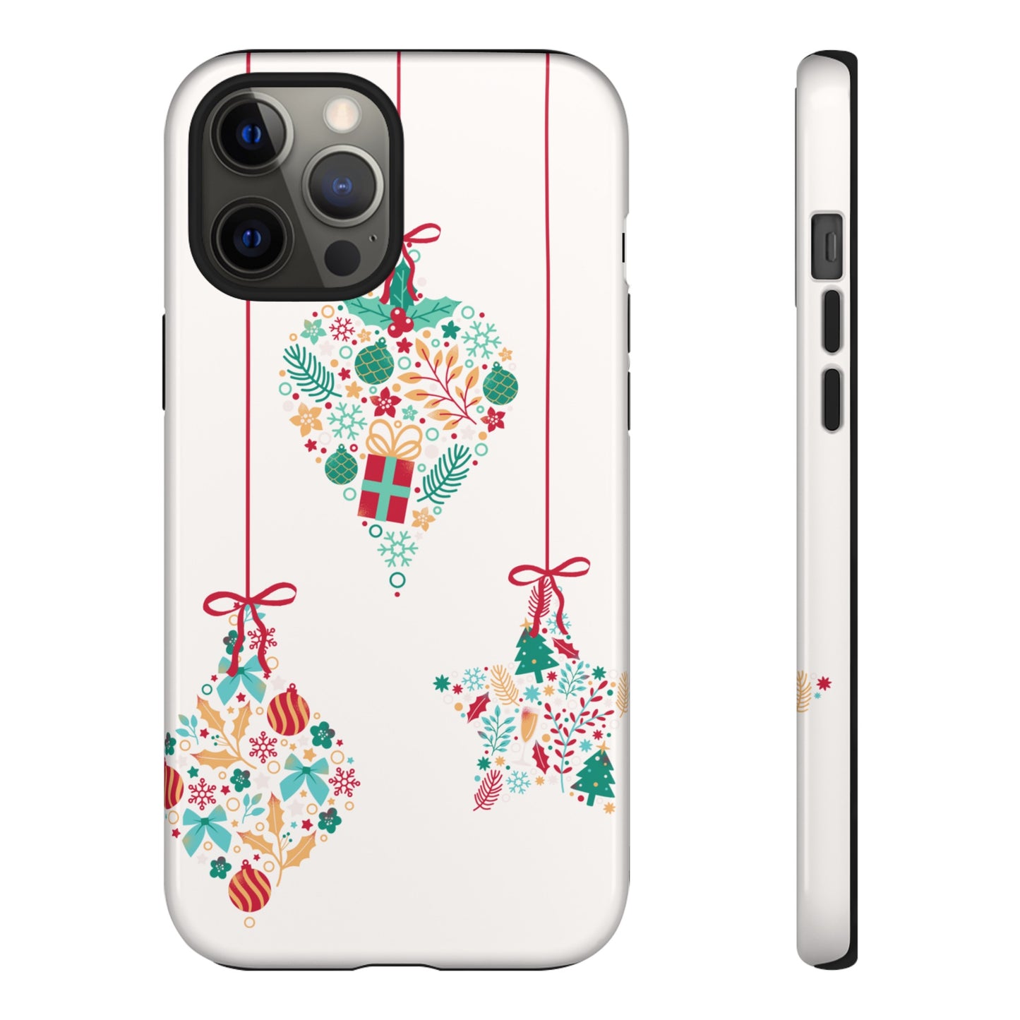 Christmas Ornaments Wallpaper Phone Case | iPhone 15 Plus/ Pro, 14, 13, 12| Google Pixel 7, Pro, 5| Samsung Galaxy S23 All Major Phone Models