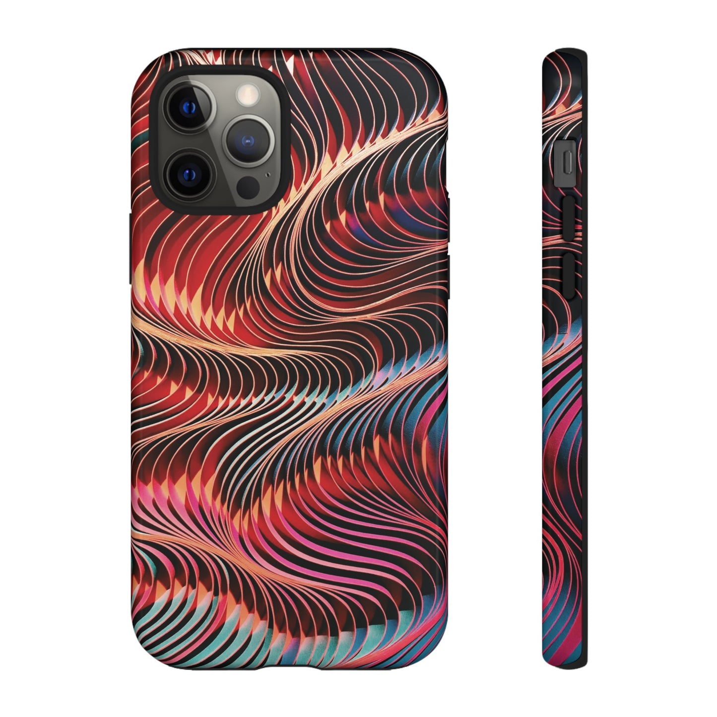 Wavy Crimson Abstract Wallpaper Phone Case|iPhone 15 Plus/ Pro, 14, 13, 12|Google Pixel 7, Pro, 5| Samsung Galaxy S23 All Major Phone Models