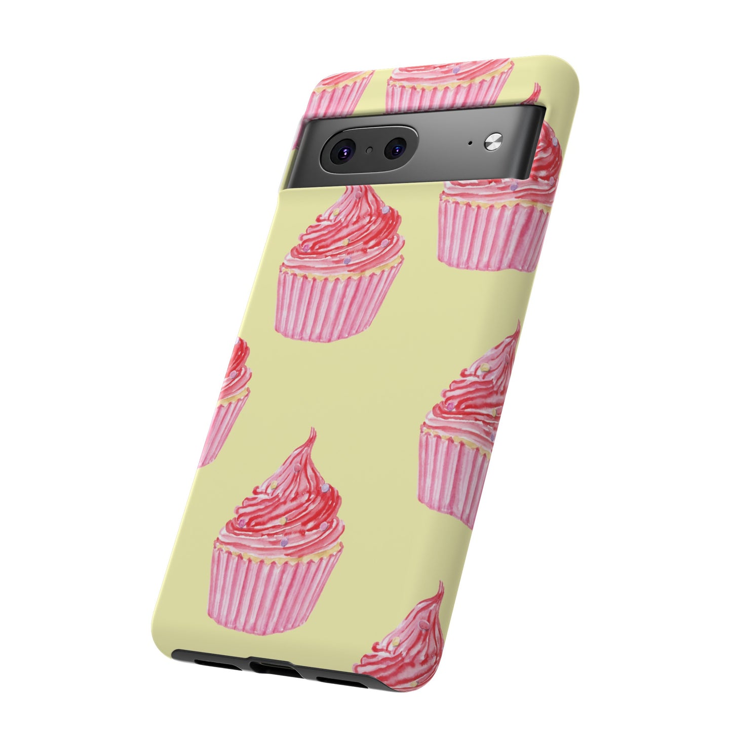 Pink Cupcake Wallpaper Phone Case | iPhone 15 Plus/ Pro, 14, 13, 12| Google Pixel 7, Pro, 5| Samsung Galaxy S23 All Major Phone Models