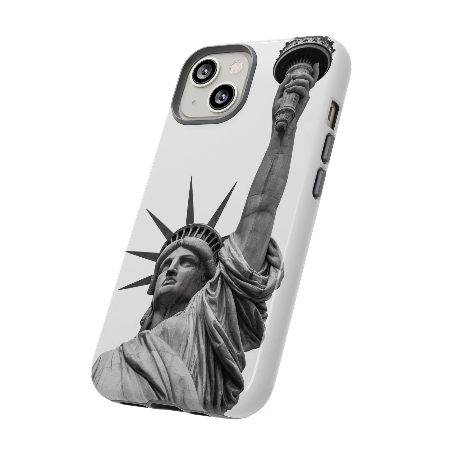 Black & White Statue of Liberty Wallpaper Phone Case | iPhone 15 Plus/ Pro, 14, 13, 12| Google Pixel 7, Pro, 5| Samsung Galaxy S23 All Major Phone Models