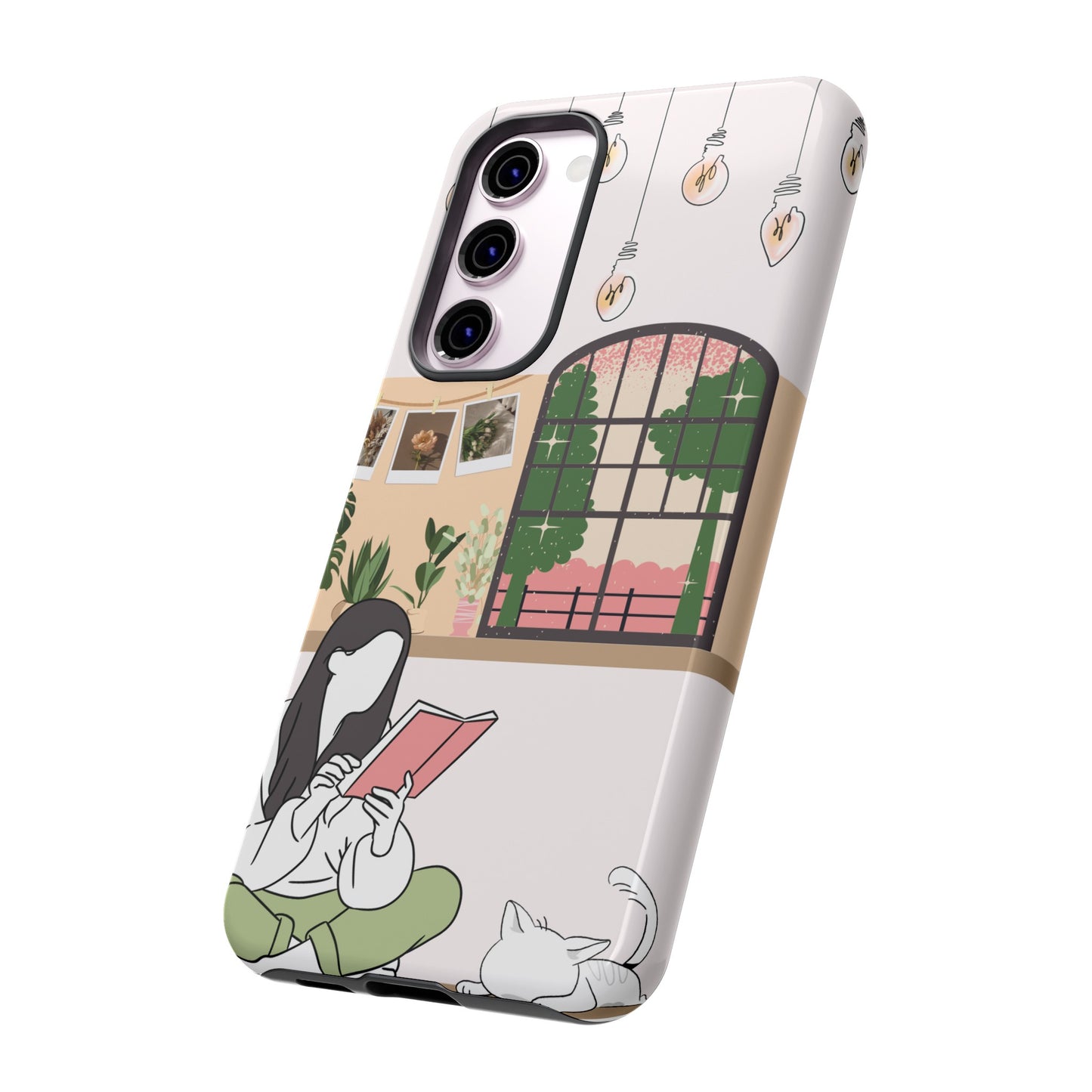 Girl and Cat Wallpaper Phone Case | iPhone 15 Plus/ Pro, 14, 13, 12| Google Pixel 7, Pro, 5| Samsung Galaxy S23 All Major Phone Models