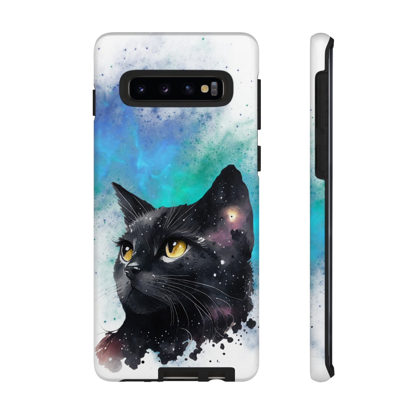 Cosmic Black Cat Phone Case | iPhone 15 Plus/ Pro, 14, 13, 12| Google Pixel 7, Pro, 5| Samsung Galaxy S23 All Major Phone Models