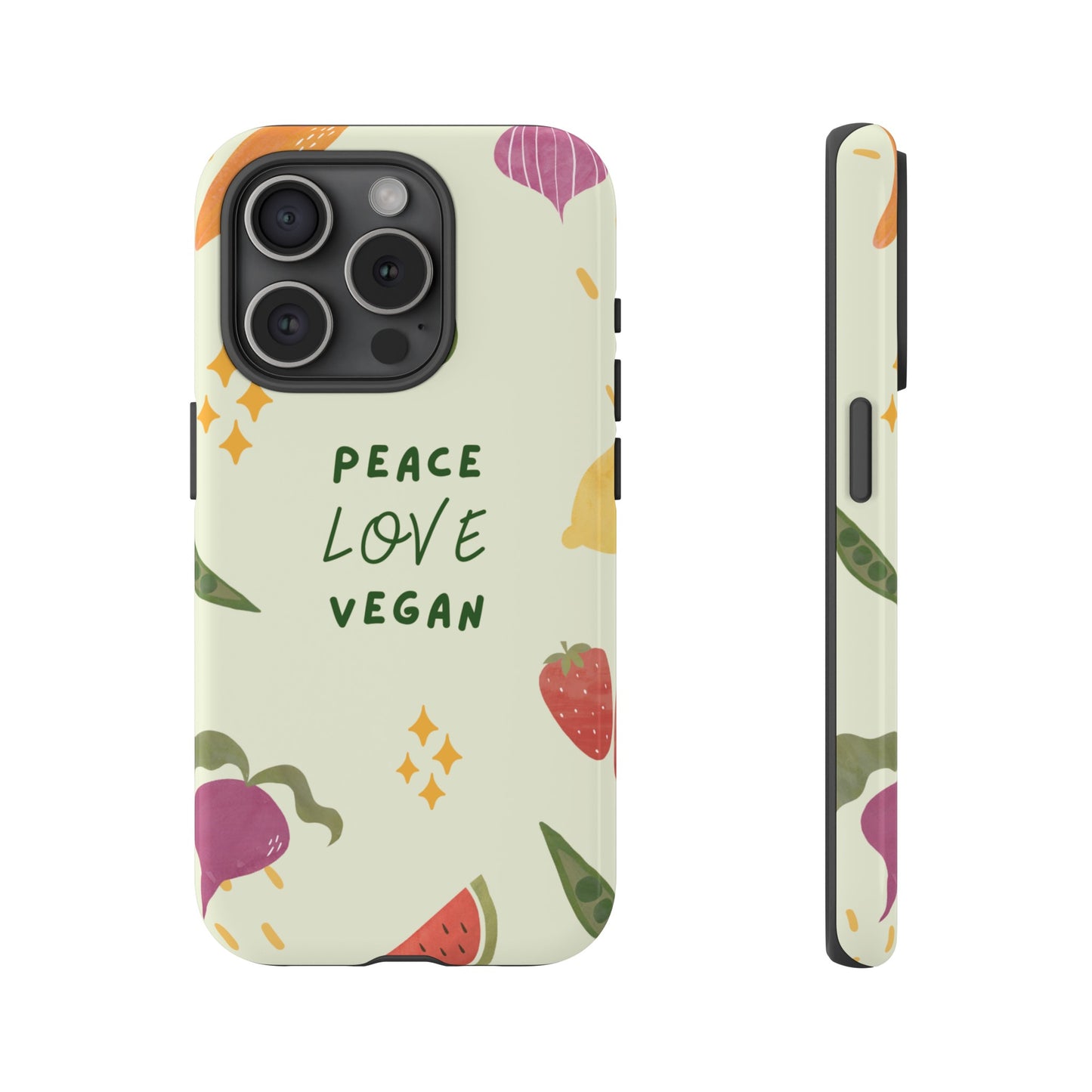 Peace Love Vegan Wallpaper Phone Case | iPhone 15 Plus/ Pro, 14, 13, 12| Google Pixel 7, Pro, 5| Samsung Galaxy S23 All Major Phone Models