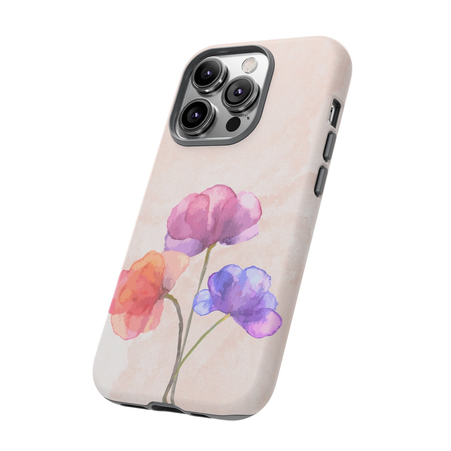 Three Flowers Wallpaper Phone Case | iPhone 15 Plus/ Pro, 14, 13, 12| Google Pixel 7, Pro, 5| Samsung Galaxy S23 All Major Phone Models