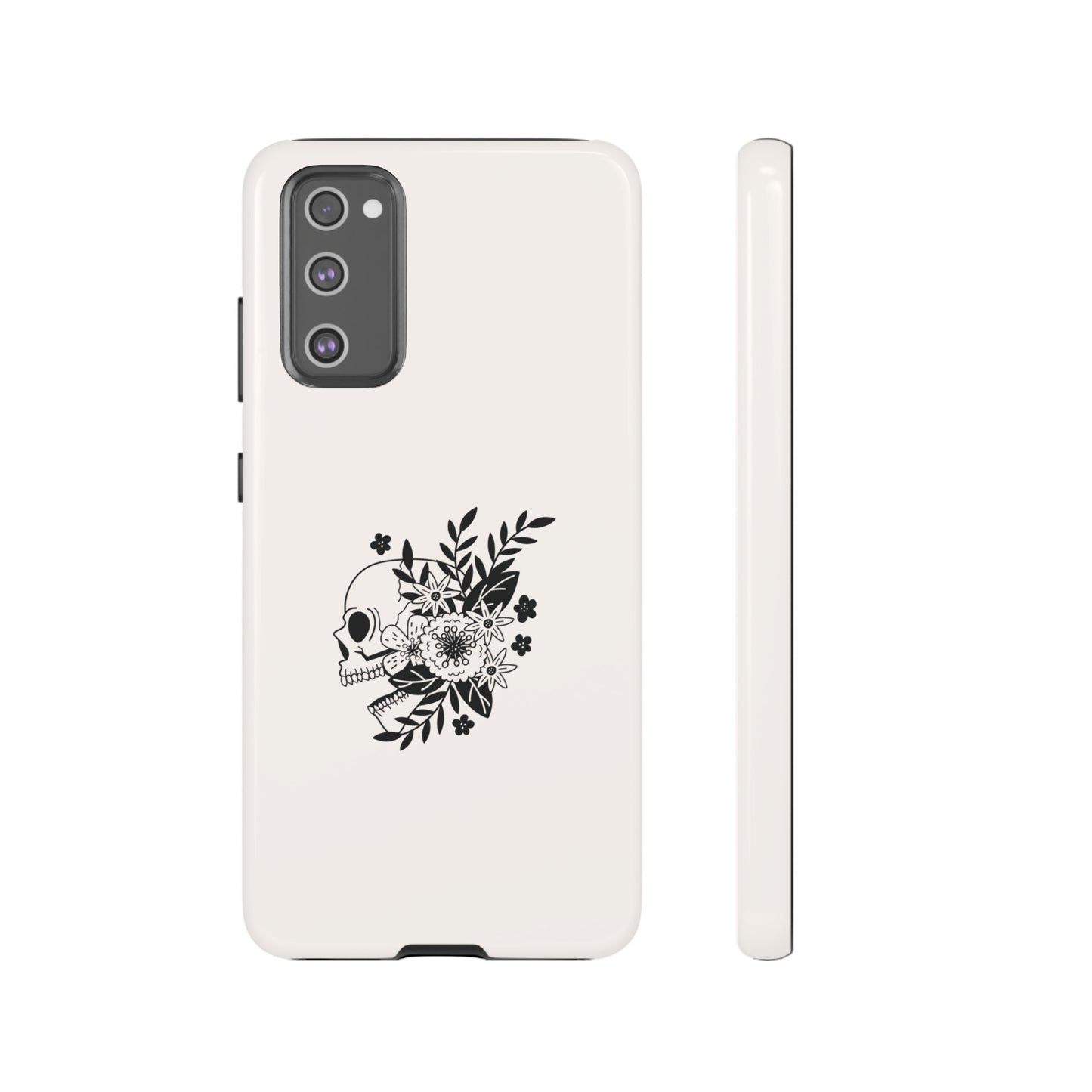 Skull with Flowers Wallpaper Phone Case | iPhone 15 Plus/ Pro, 14, 13, 12| Google Pixel 7, Pro, 5| Samsung Galaxy S23 All Major Phone Models