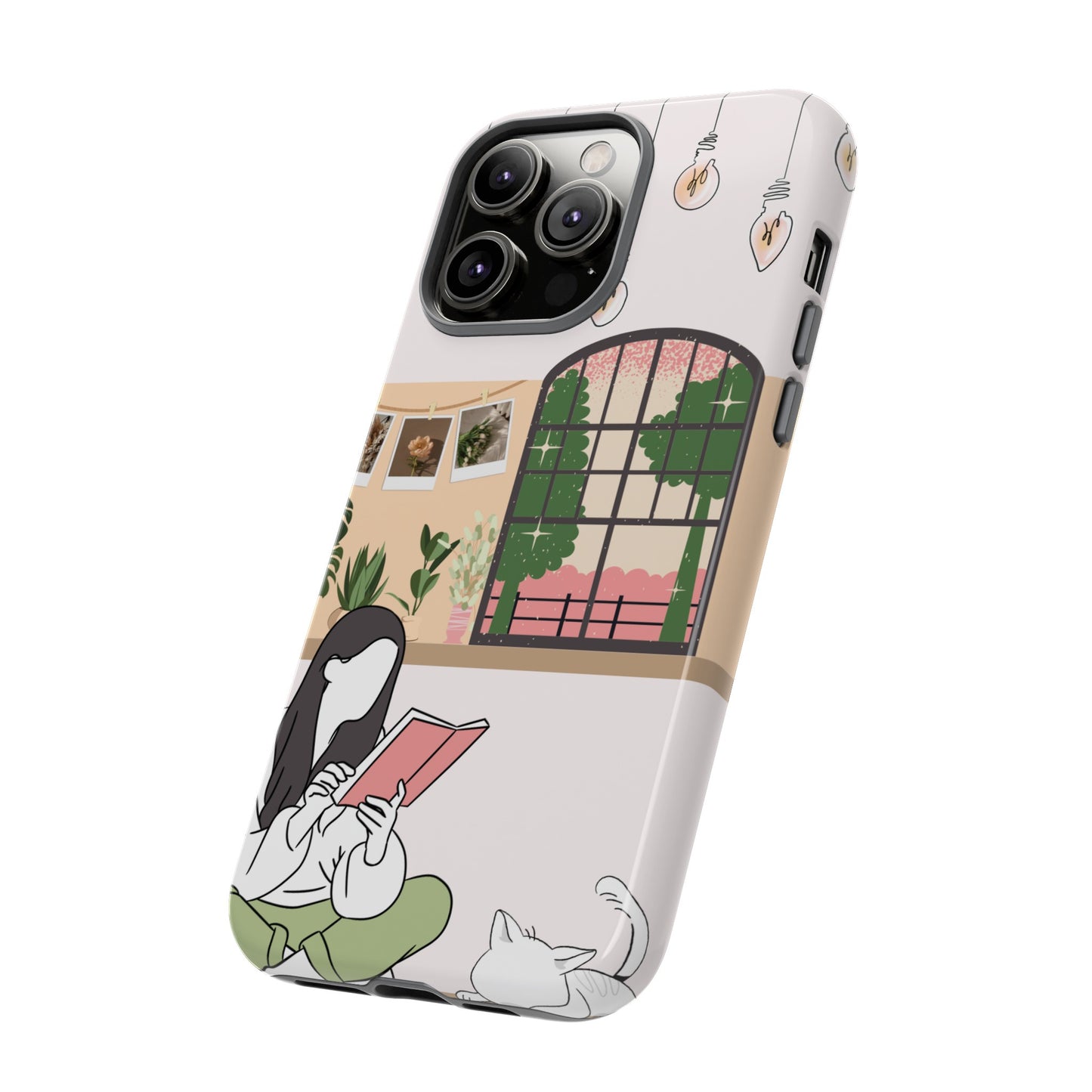 Girl and Cat Wallpaper Phone Case | iPhone 15 Plus/ Pro, 14, 13, 12| Google Pixel 7, Pro, 5| Samsung Galaxy S23 All Major Phone Models