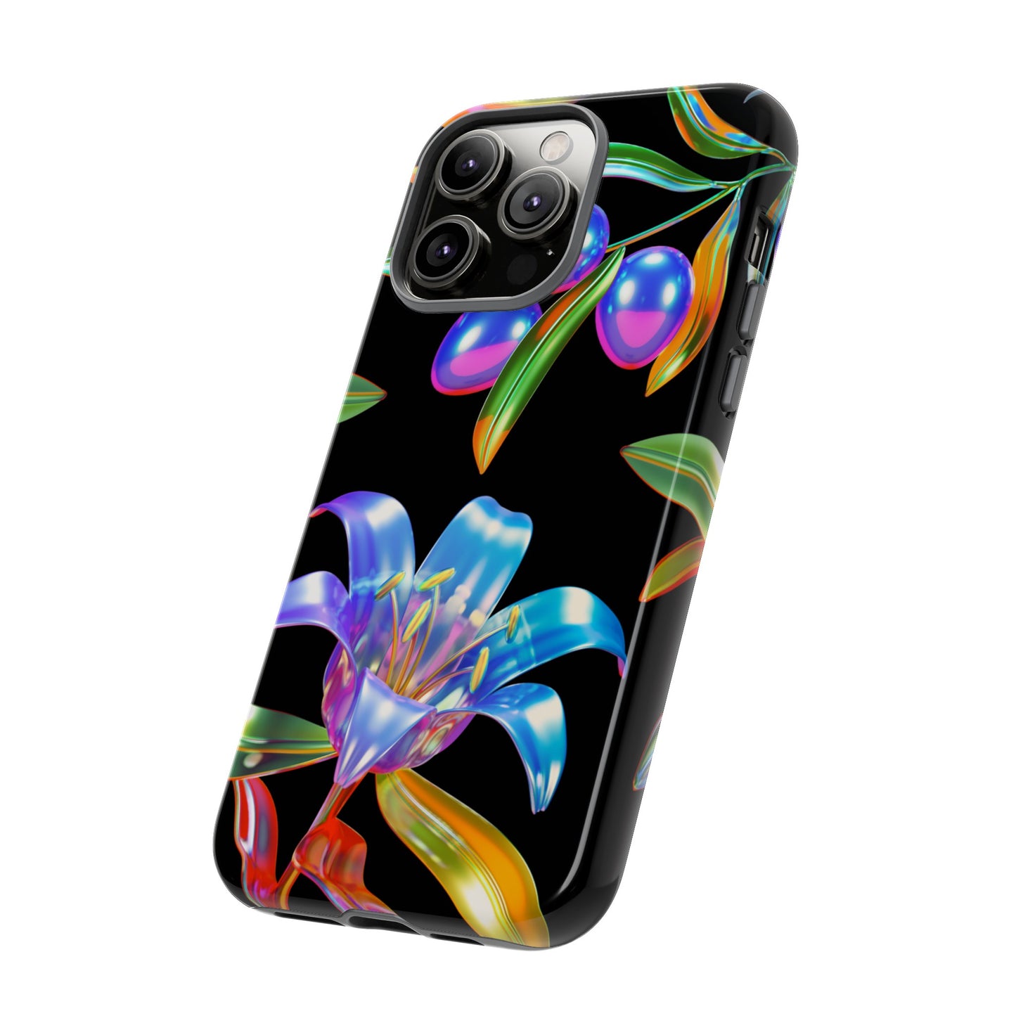 Metallic Flowers Phone Case | iPhone 15 Plus/ Pro, 14, 13, 12| Google Pixel 7, Pro, 5| Samsung Galaxy S23 All Major Phone Models