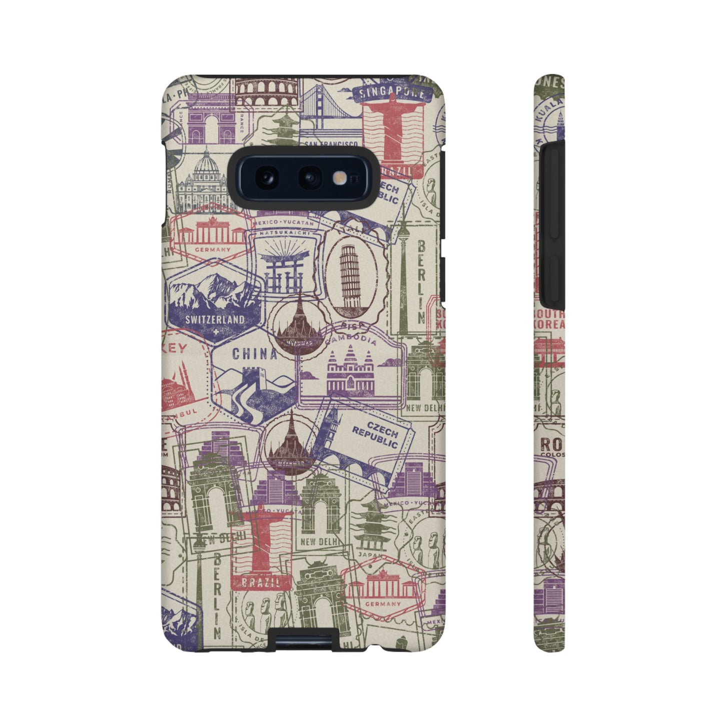 Travel Stamp Wallpaper Phone Case | iPhone 15 Plus/ Pro, 14, 13, 12| Google Pixel 7, Pro, 5| Samsung Galaxy S23 All Major Phone Models