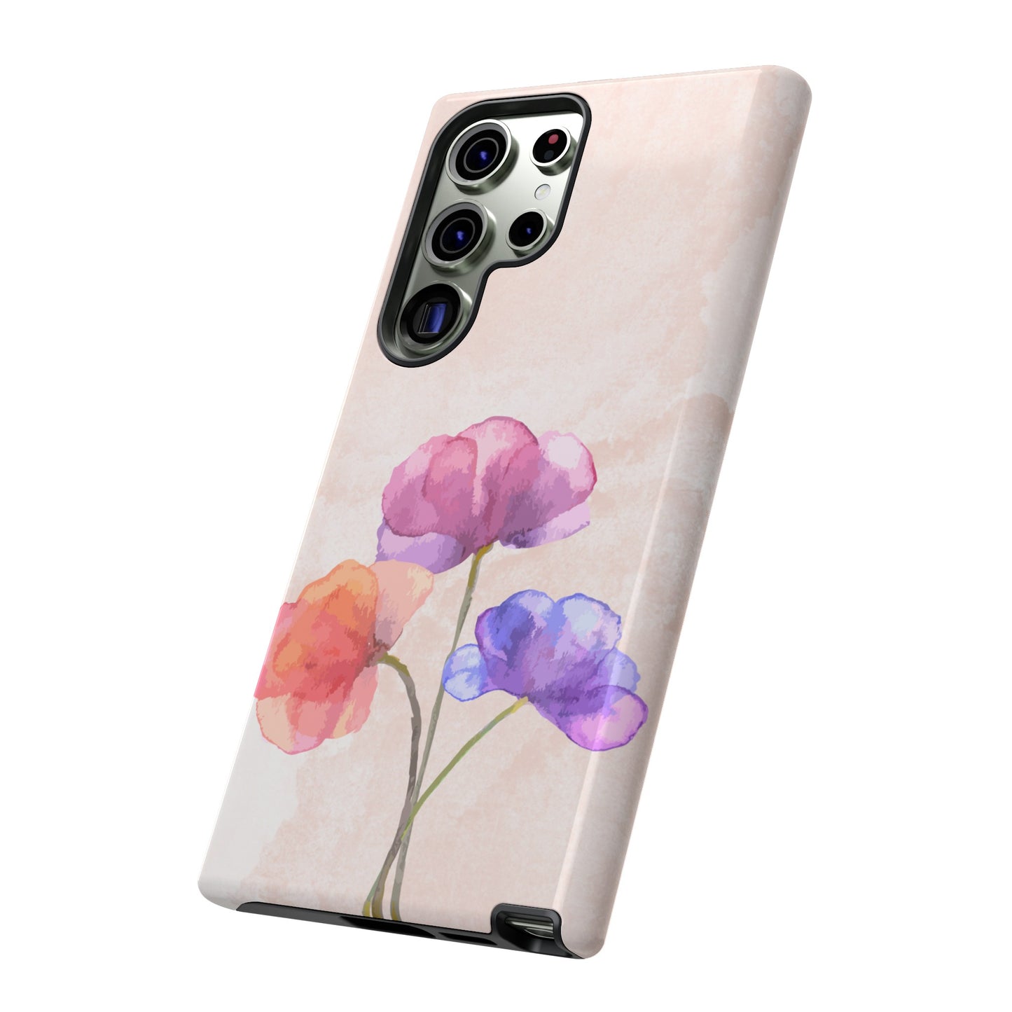 Three Flowers Wallpaper Phone Case | iPhone 15 Plus/ Pro, 14, 13, 12| Google Pixel 7, Pro, 5| Samsung Galaxy S23 All Major Phone Models