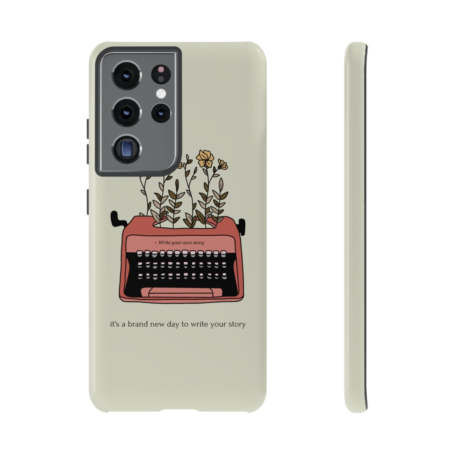 Flower Typewriter Phone Case | iPhone 15 Plus/ Pro, 14, 13, 12| Google Pixel 7, Pro, 5| Samsung Galaxy S23 All Major Phone Models