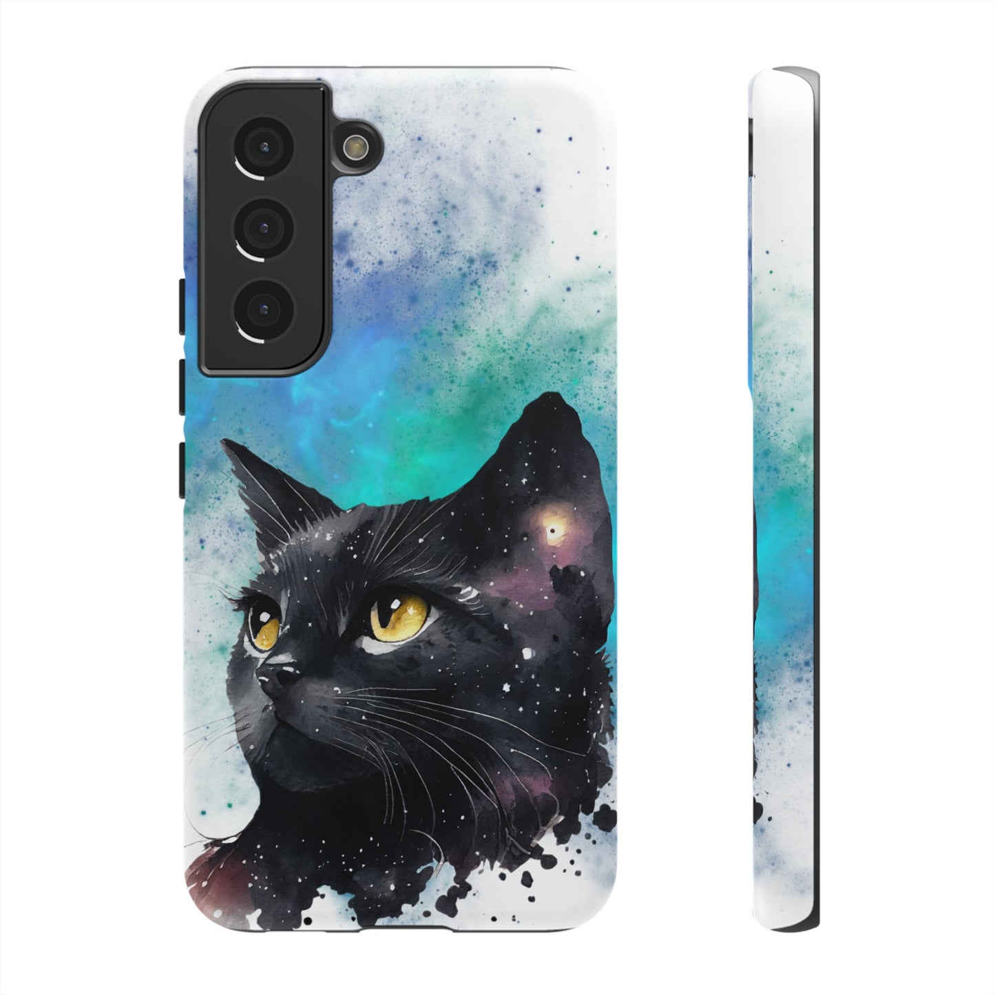 Cosmic Black Cat Phone Case | iPhone 15 Plus/ Pro, 14, 13, 12| Google Pixel 7, Pro, 5| Samsung Galaxy S23 All Major Phone Models