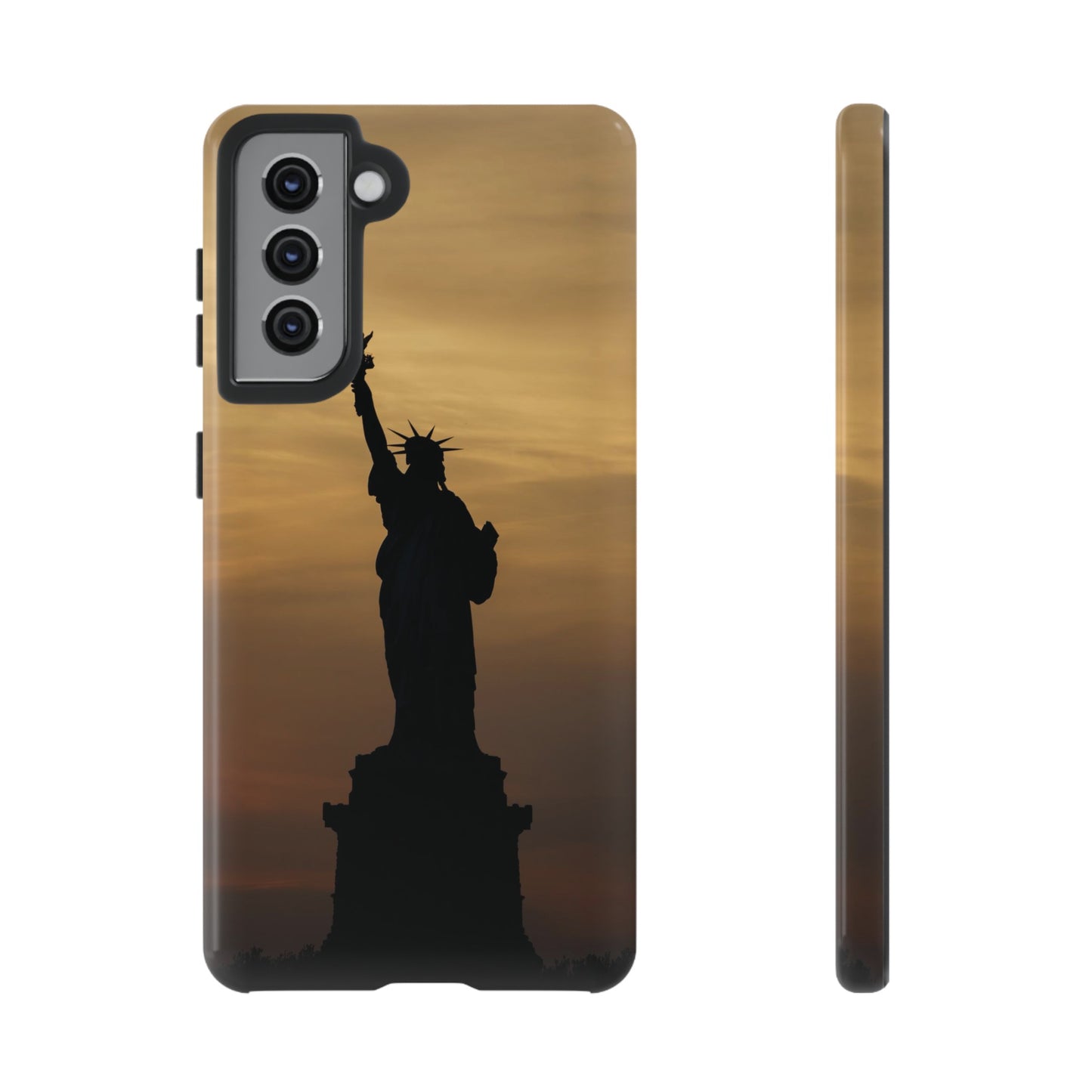 Silhouette Statue Of Liberty Wallpaper Phone Case | iPhone 15 Plus/ Pro, 14, 13, 12| Google Pixel 7, Pro, 5| Samsung Galaxy S23 All Major Phone Models