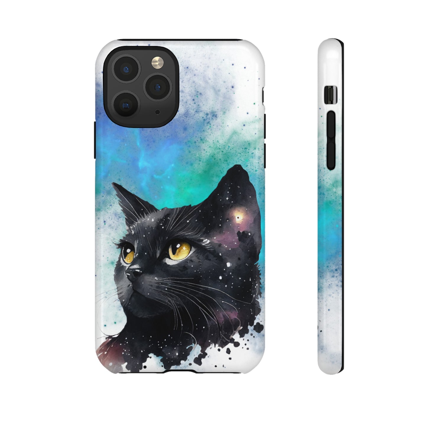 Cosmic Black Cat Phone Case | iPhone 15 Plus/ Pro, 14, 13, 12| Google Pixel 7, Pro, 5| Samsung Galaxy S23 All Major Phone Models