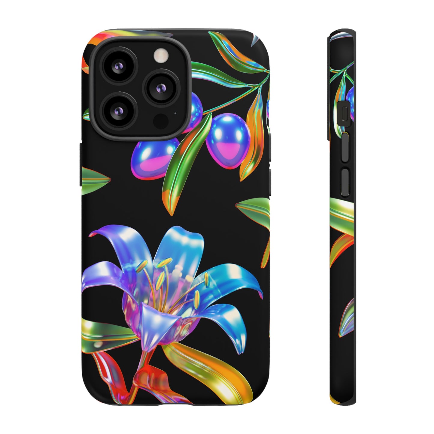 Metallic Flowers Phone Case | iPhone 15 Plus/ Pro, 14, 13, 12| Google Pixel 7, Pro, 5| Samsung Galaxy S23 All Major Phone Models