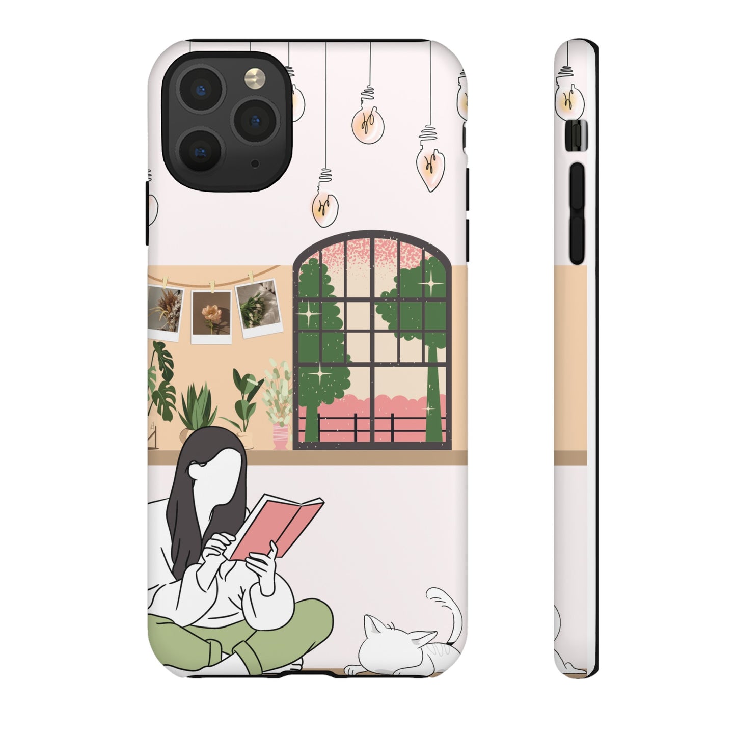 Girl and Cat Wallpaper Phone Case | iPhone 15 Plus/ Pro, 14, 13, 12| Google Pixel 7, Pro, 5| Samsung Galaxy S23 All Major Phone Models