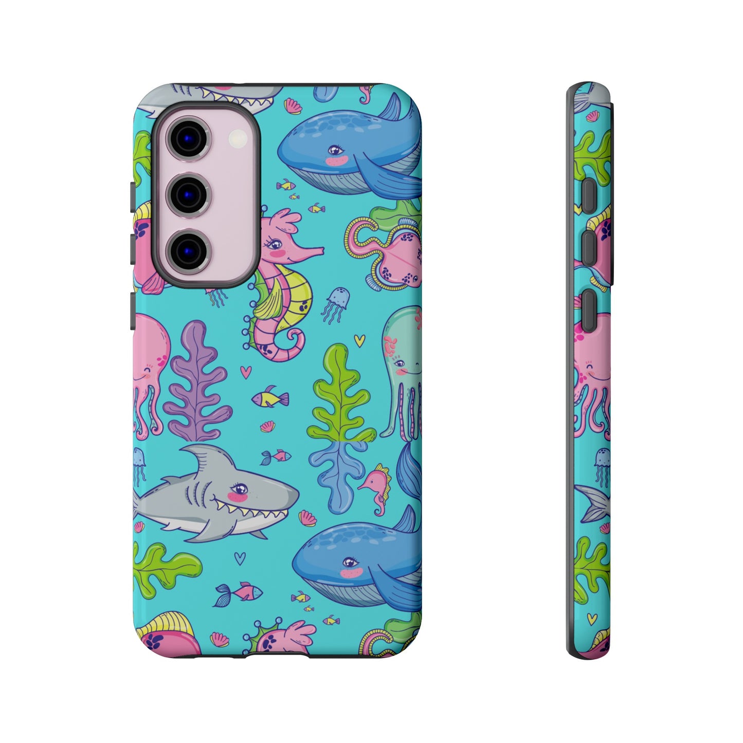 Cartoon Sea Creatures Wallpaper Phone Case | iPhone 15 Plus/ Pro, 14, 13, 12| Google Pixel 7, Pro, 5| Samsung Galaxy S23 All Major Phone Models