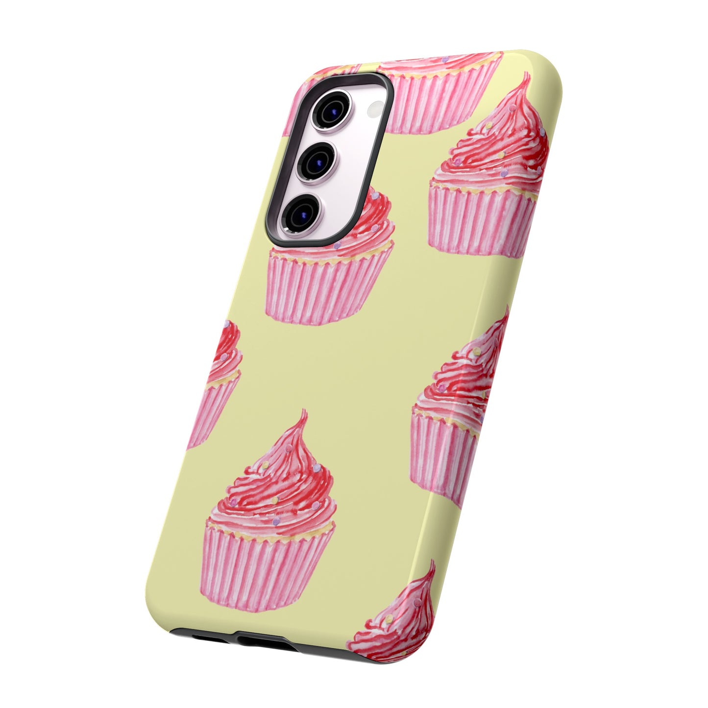 Pink Cupcake Wallpaper Phone Case | iPhone 15 Plus/ Pro, 14, 13, 12| Google Pixel 7, Pro, 5| Samsung Galaxy S23 All Major Phone Models