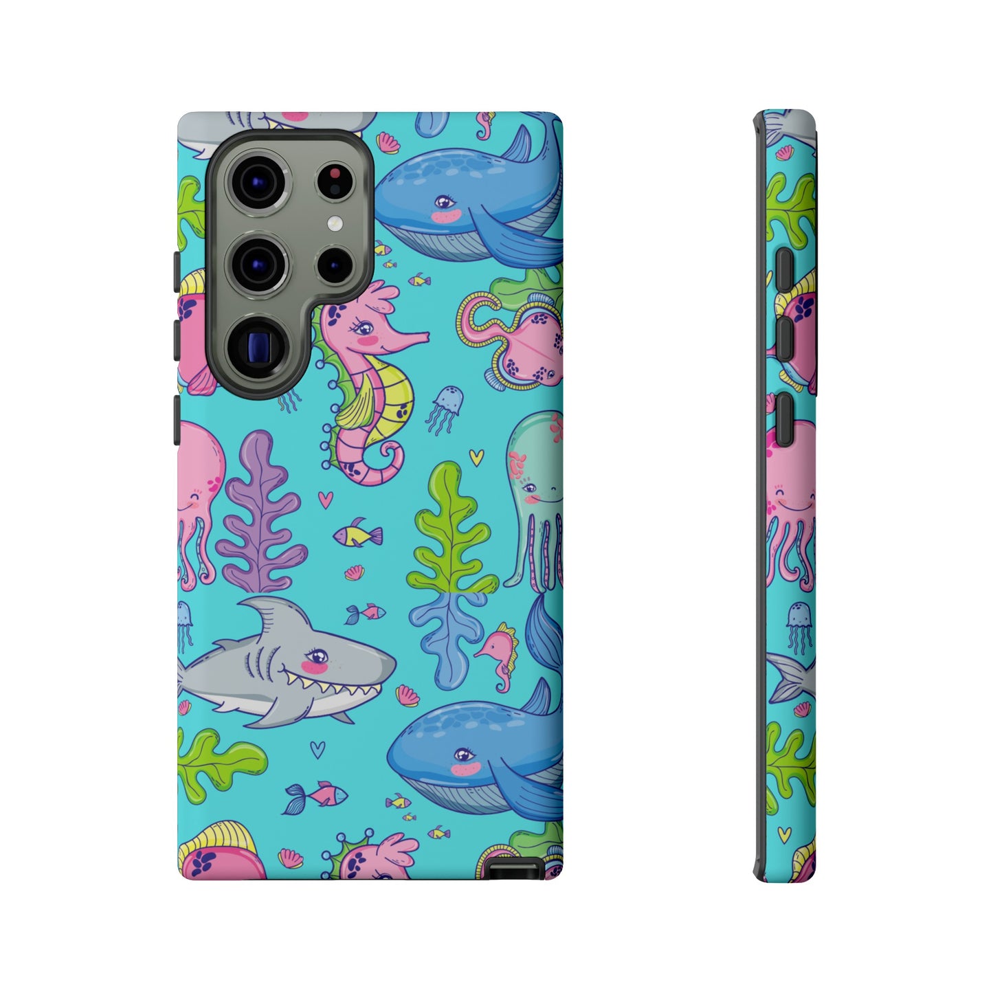 Cartoon Sea Creatures Wallpaper Phone Case | iPhone 15 Plus/ Pro, 14, 13, 12| Google Pixel 7, Pro, 5| Samsung Galaxy S23 All Major Phone Models