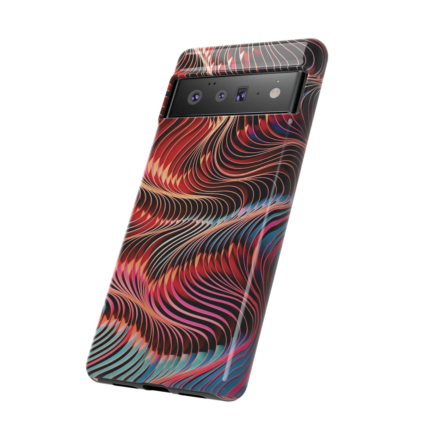 Wavy Crimson Abstract Wallpaper Phone Case|iPhone 15 Plus/ Pro, 14, 13, 12|Google Pixel 7, Pro, 5| Samsung Galaxy S23 All Major Phone Models