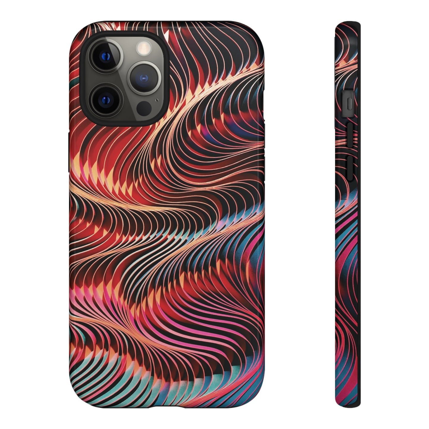 Wavy Crimson Abstract Wallpaper Phone Case|iPhone 15 Plus/ Pro, 14, 13, 12|Google Pixel 7, Pro, 5| Samsung Galaxy S23 All Major Phone Models