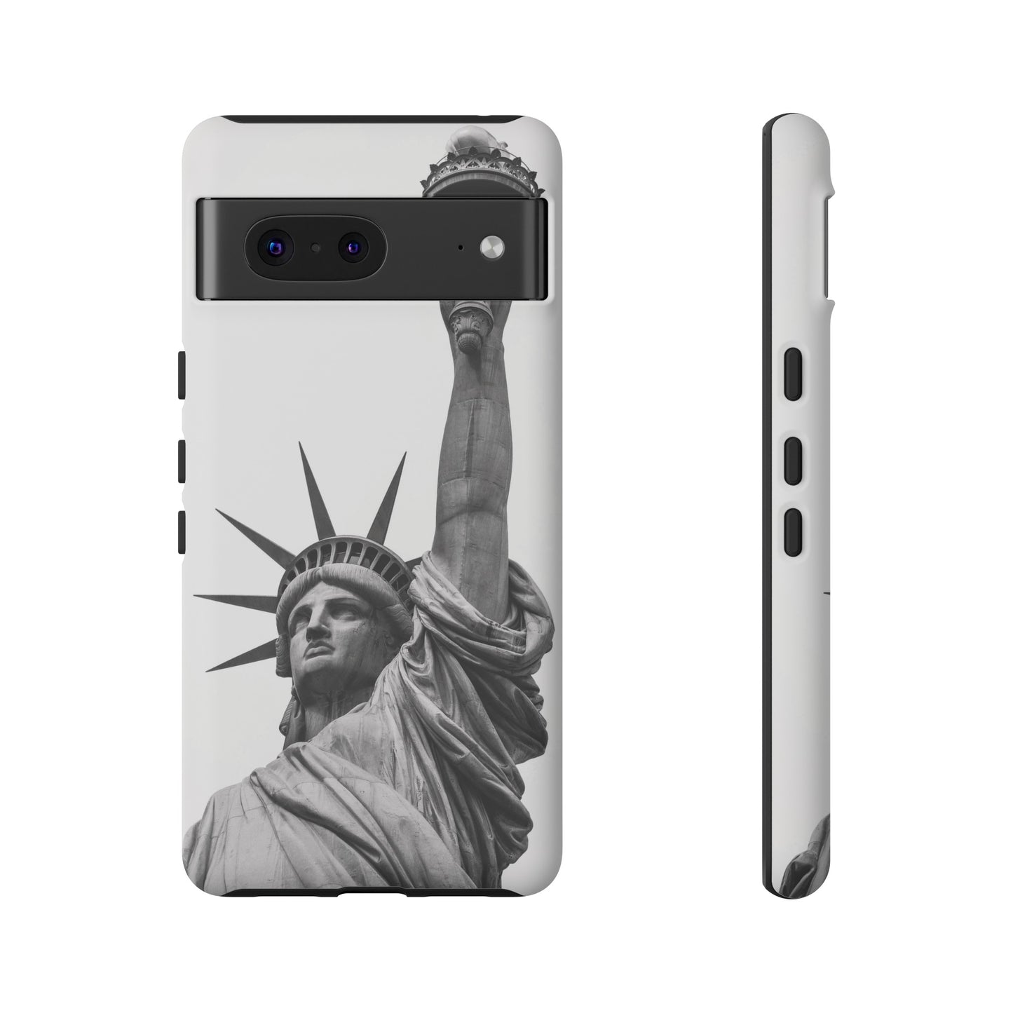 Black & White Statue of Liberty Wallpaper Phone Case | iPhone 15 Plus/ Pro, 14, 13, 12| Google Pixel 7, Pro, 5| Samsung Galaxy S23 All Major Phone Models