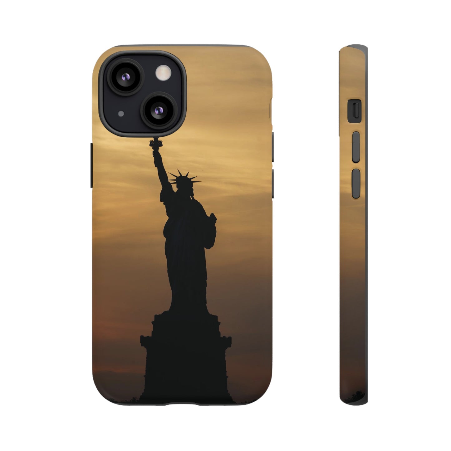 Silhouette Statue Of Liberty Wallpaper Phone Case | iPhone 15 Plus/ Pro, 14, 13, 12| Google Pixel 7, Pro, 5| Samsung Galaxy S23 All Major Phone Models