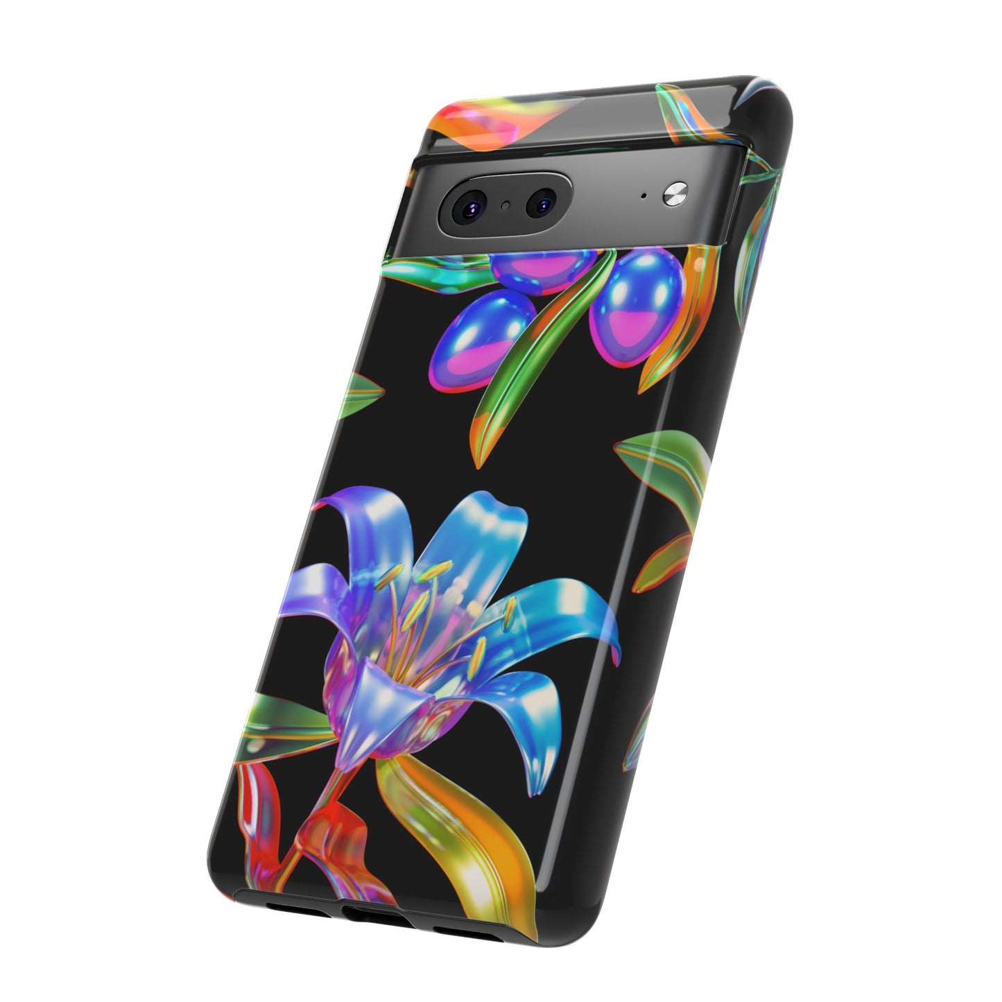 Metallic Flowers Phone Case | iPhone 15 Plus/ Pro, 14, 13, 12| Google Pixel 7, Pro, 5| Samsung Galaxy S23 All Major Phone Models