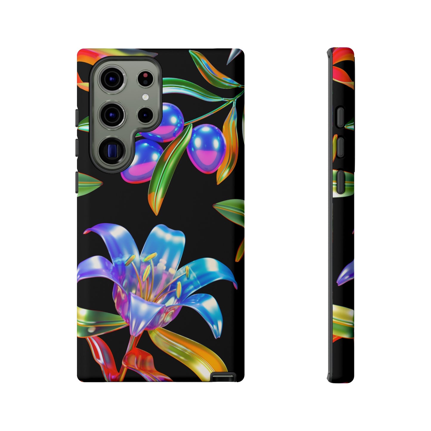 Metallic Flowers Phone Case | iPhone 15 Plus/ Pro, 14, 13, 12| Google Pixel 7, Pro, 5| Samsung Galaxy S23 All Major Phone Models