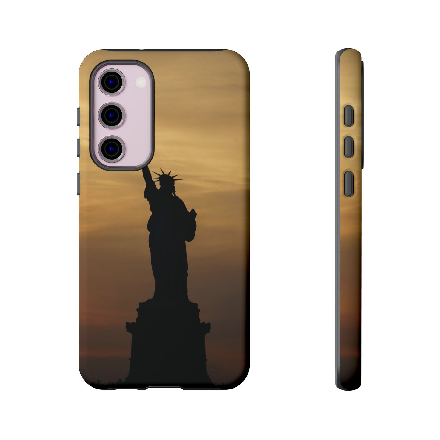 Silhouette Statue Of Liberty Wallpaper Phone Case | iPhone 15 Plus/ Pro, 14, 13, 12| Google Pixel 7, Pro, 5| Samsung Galaxy S23 All Major Phone Models